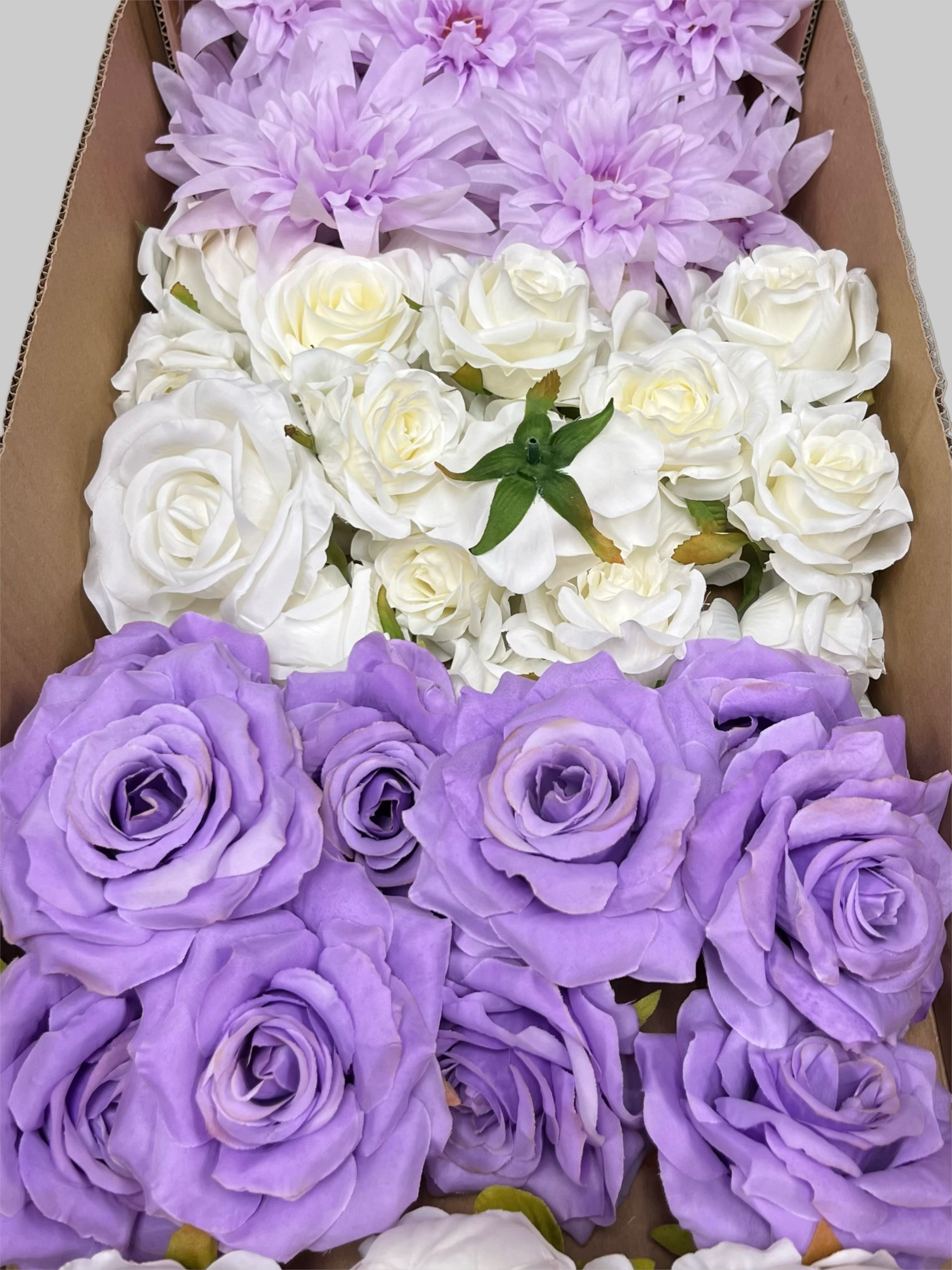 60/70 PCS Artificial Flower Heads (ZS4CE), Mixed Colors for Wedding & DIY Decor