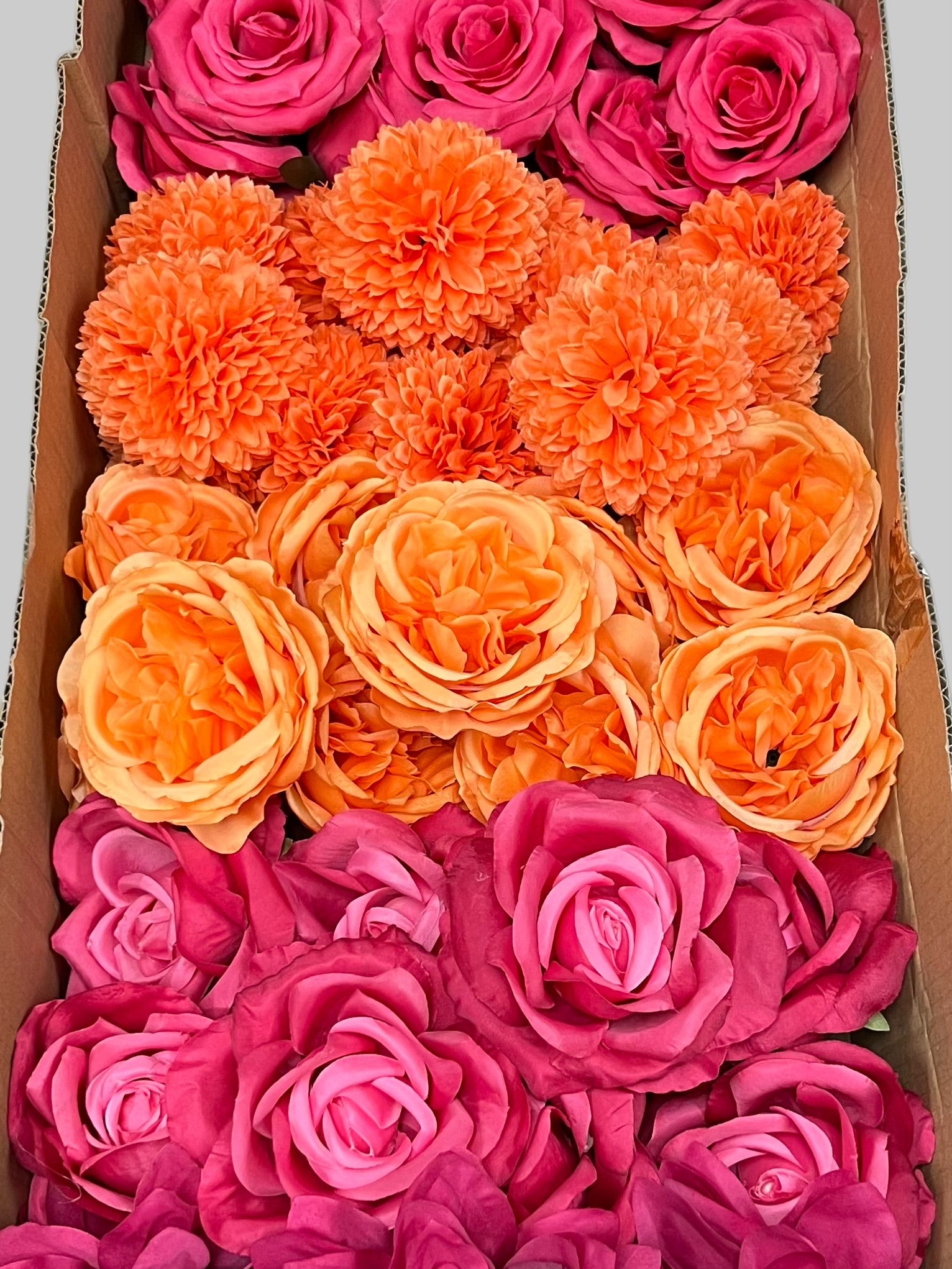 60/70 PCS Artificial Flower Heads (JS6EF), Mixed Colors for Wedding & DIY Decor