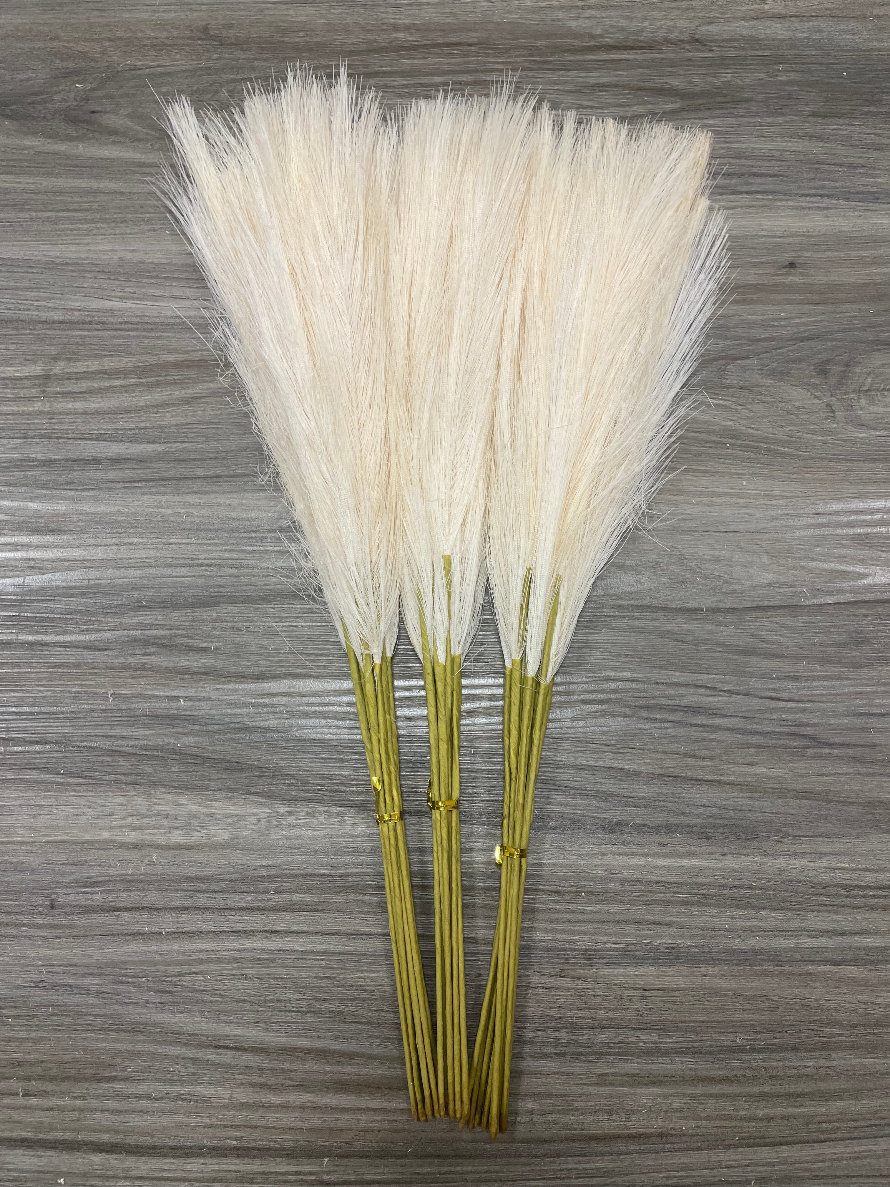 3Bunches/5Bunches Artificial Pampas Grass Stems, Cream/Beige Fluffy Filler for Wedding & DIY Decor (AF7)