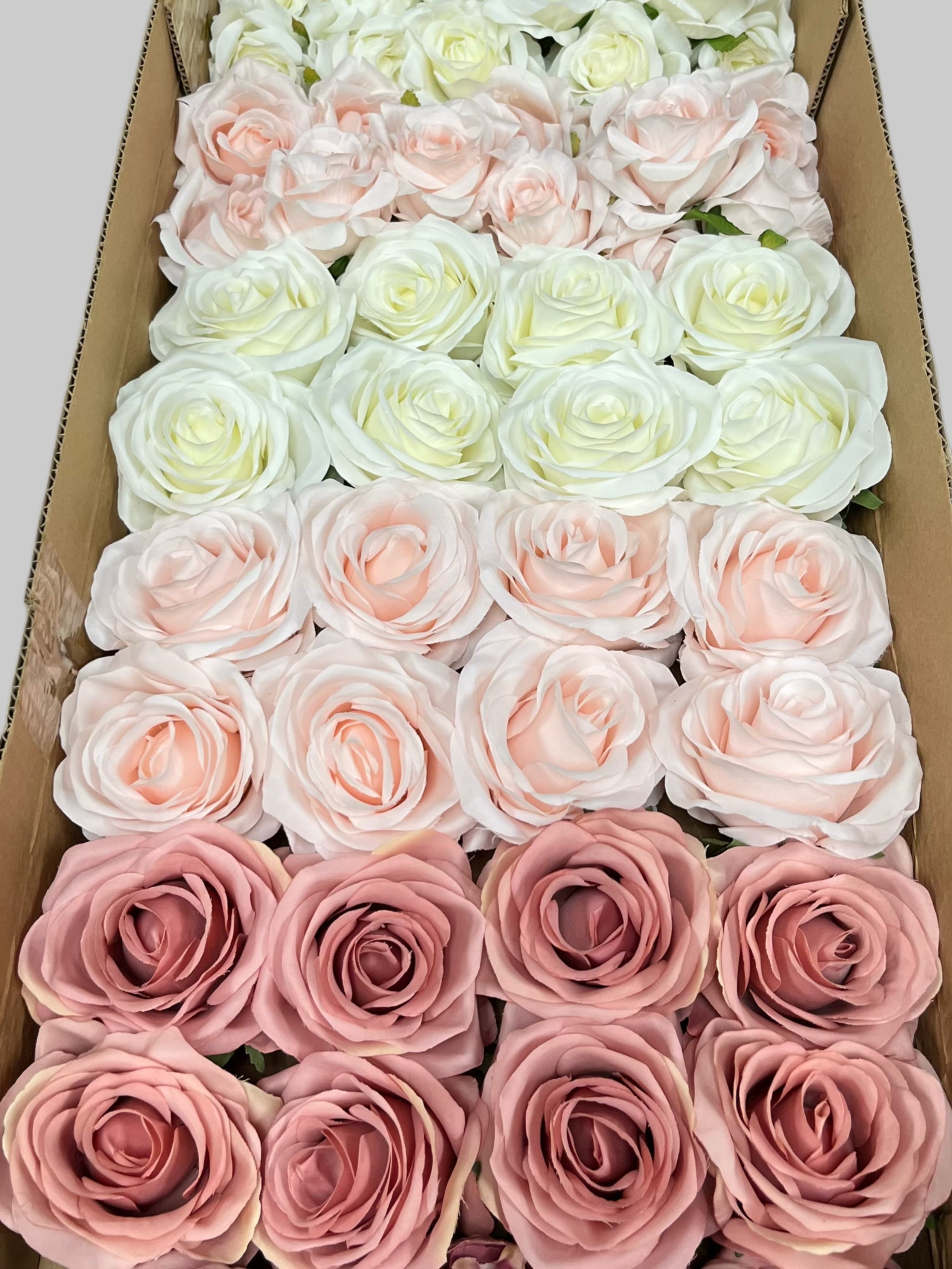 50/60 PCS Artificial Flower Heads (ES6), Mixed Colors for Wedding & DIY Decor