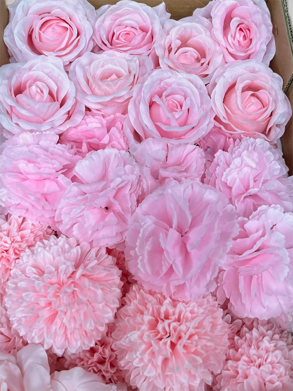 60 PCS All Pink Assorted Artificial Flower Heads (AP1AD3), Peonies, Rose, Dahlia, Carnation