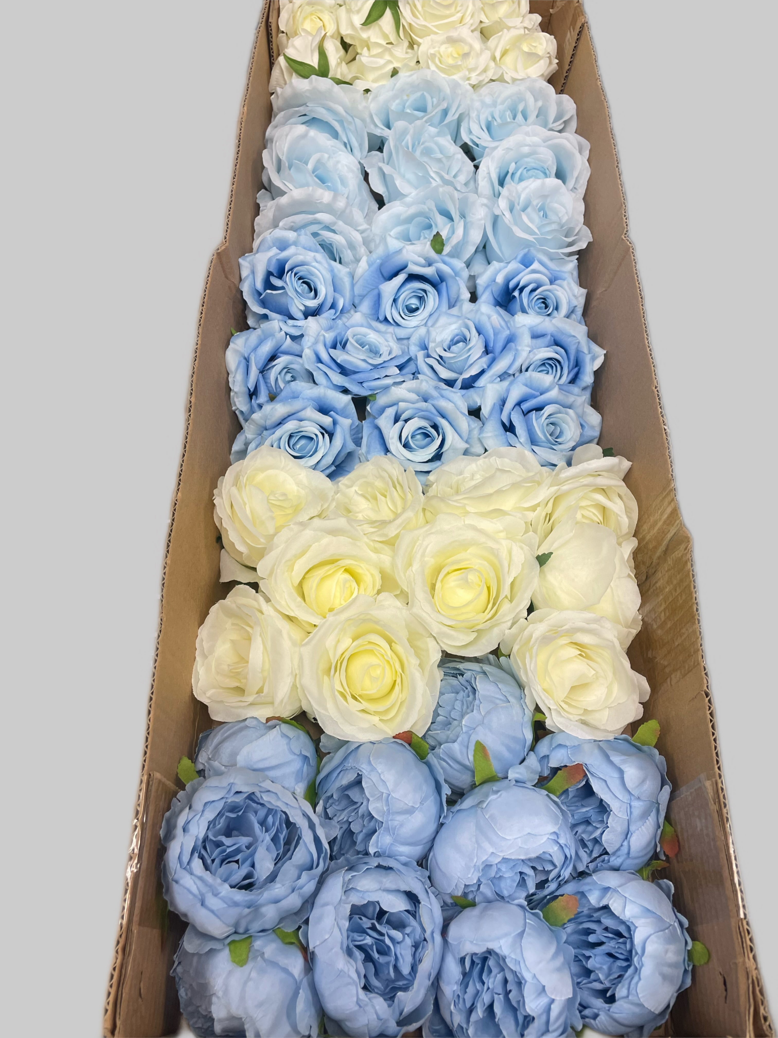 60/70 PCS Artificial Flower Heads (LS3D), Mixed Colors for Wedding & DIY Decor