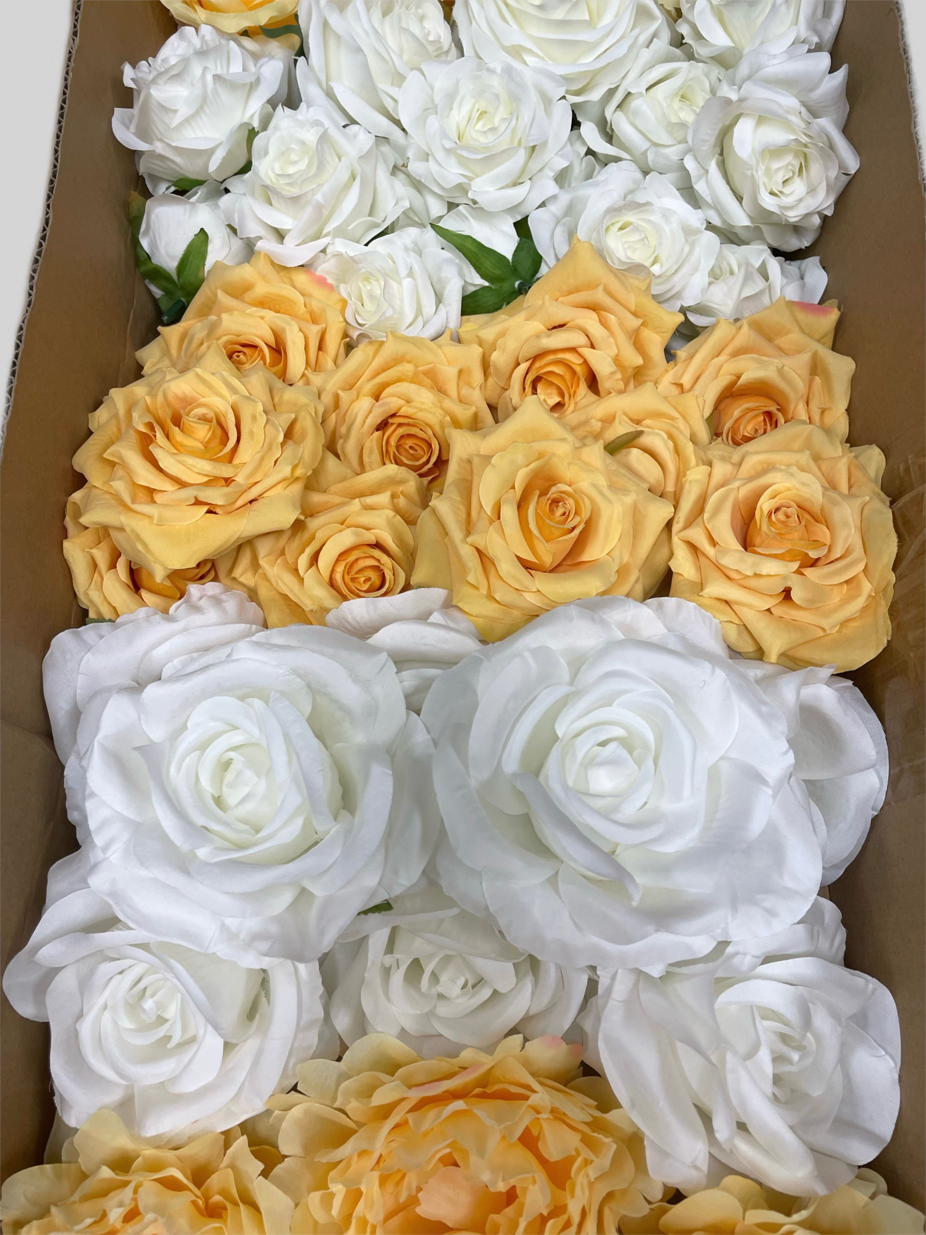60/70 PCS Artificial Flower Heads (YS2BD), Mixed Colors for Wedding & DIY Decor