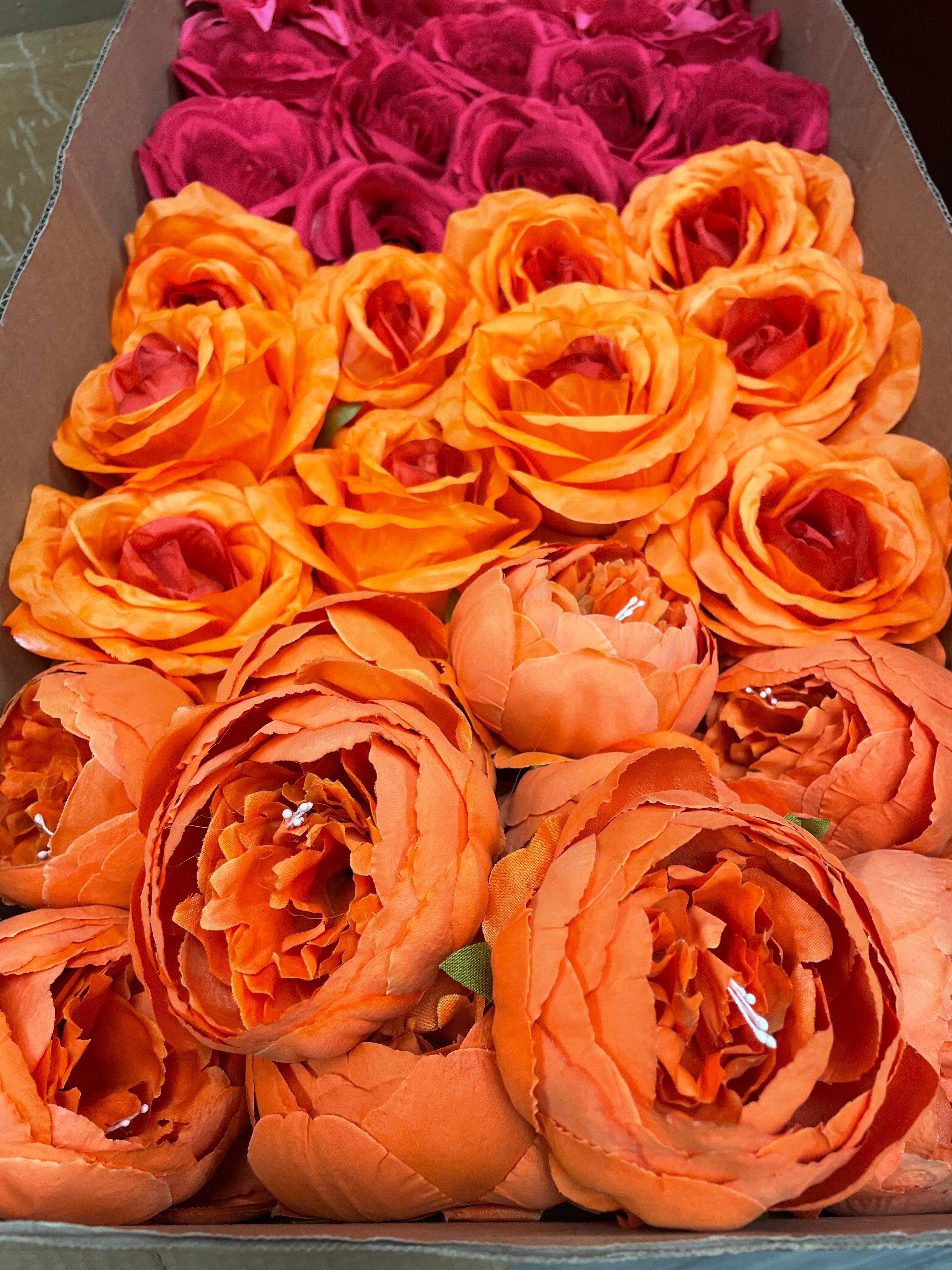 60/70 PCS Artificial Flower Heads(JS6) – Mixed Colors for Wedding & DIY Decor
