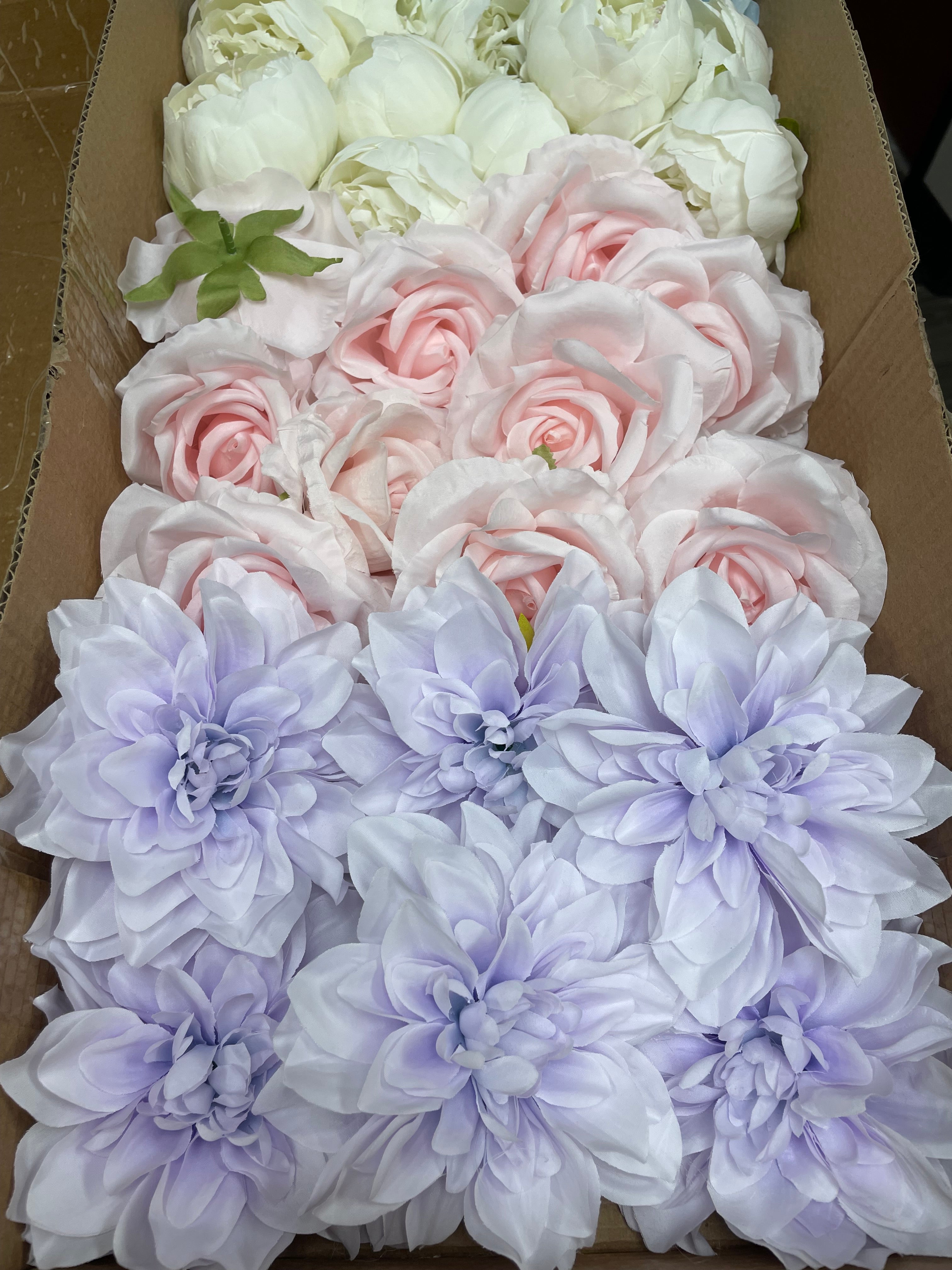 60/70 PCS Artificial Flower Heads(IS3) – Mixed Colors for Wedding & DIY Decor