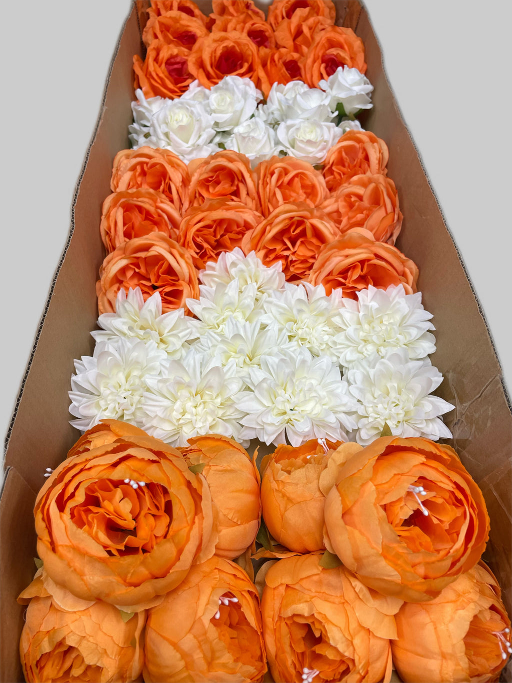 60/70 PCS Artificial Flower Heads (FS4), Mixed Colors for Wedding & DIY Decor