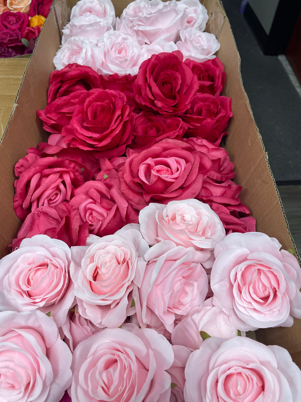 60/70 PCS Artificial Flower Heads (AS3), Mixed Colors for Wedding & DIY Decor