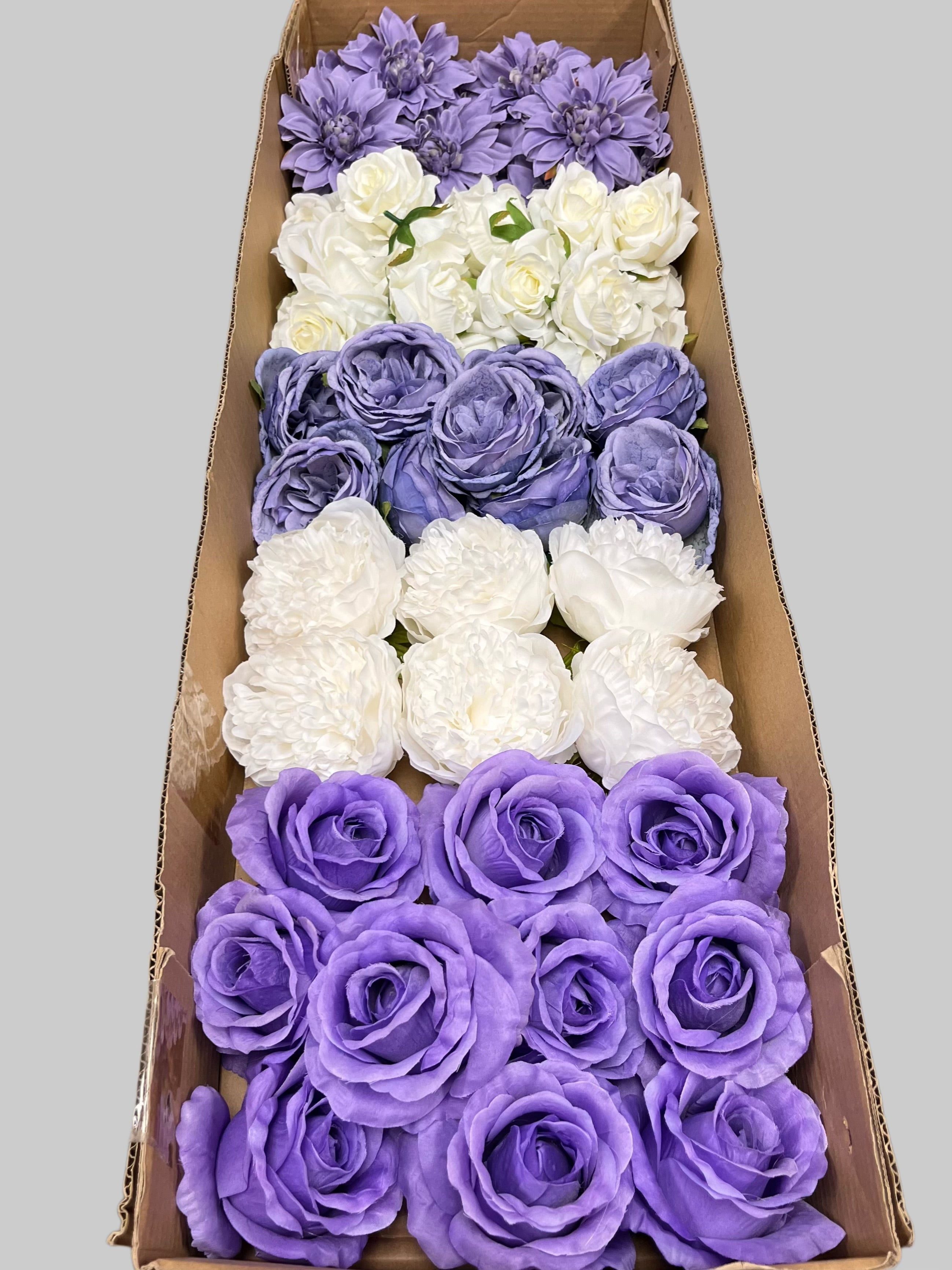 60/70 PCS Artificial Flower Heads (ZS6), Mixed Colors for Wedding & DIY Decor