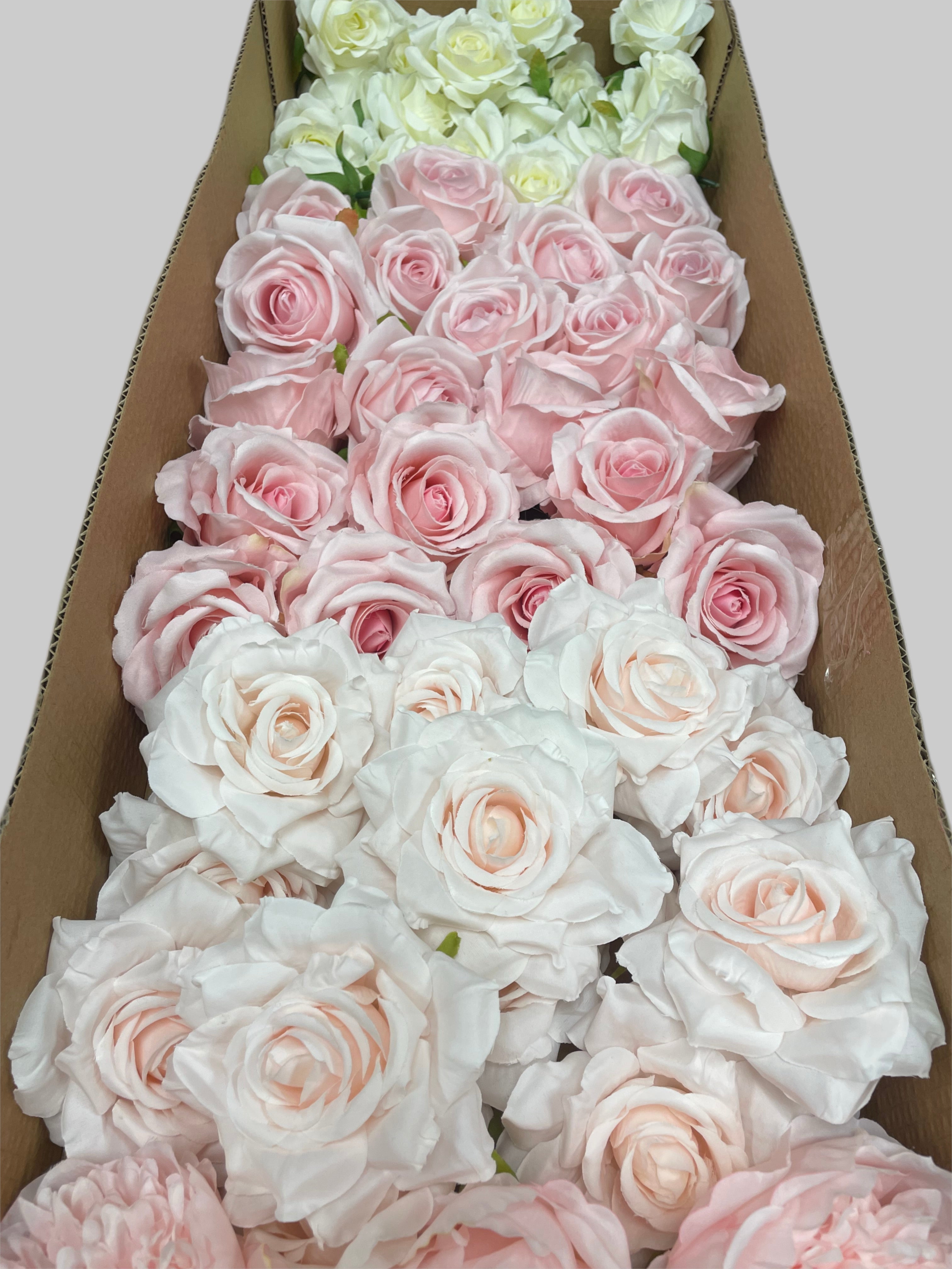 60/70 PCS Artificial Flower Heads(CS3) – Mixed Colors for Wedding & DIY Decor