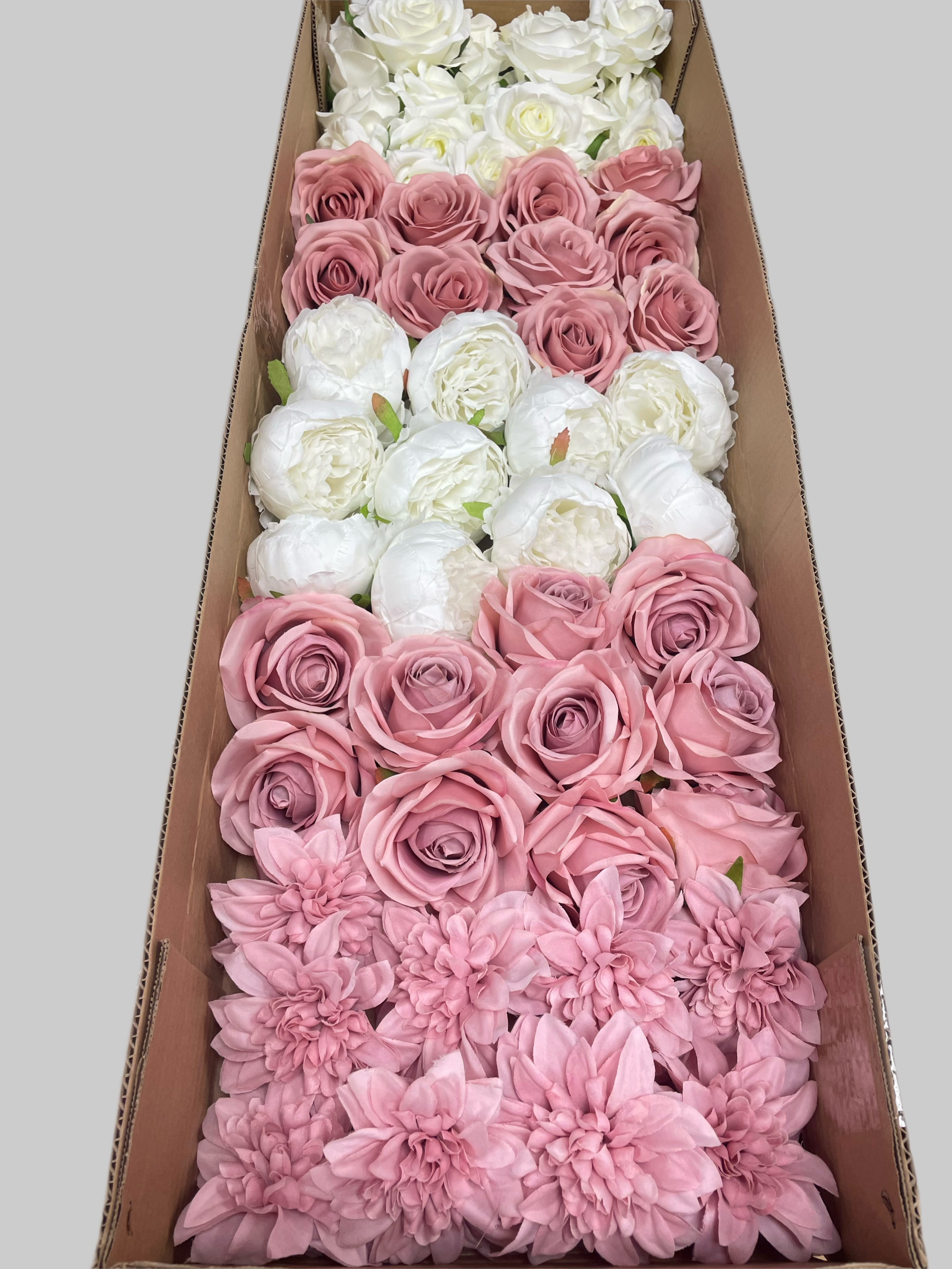 60/70 PCS Artificial Flower Heads(ES2D), Mixed Colors for Wedding & DIY Decor