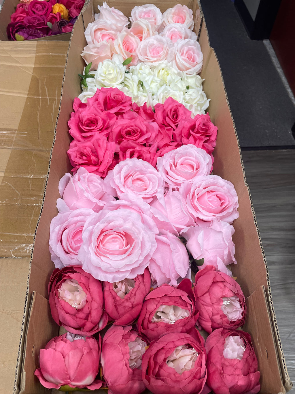 60/70 PCS Artificial Flower Heads (AS1BC1), Mixed Colors for Wedding & DIY Decor