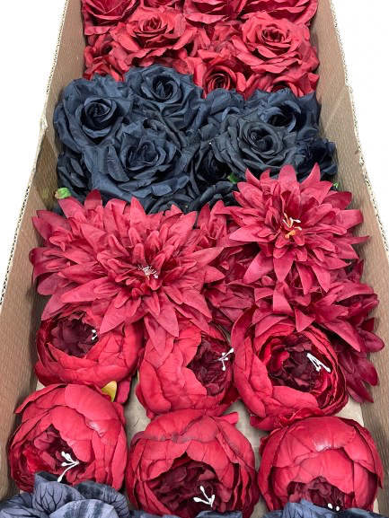 50/60 PCS Artificial Flower Heads (RH2A), Mixed Colors for Wedding & DIY Decor