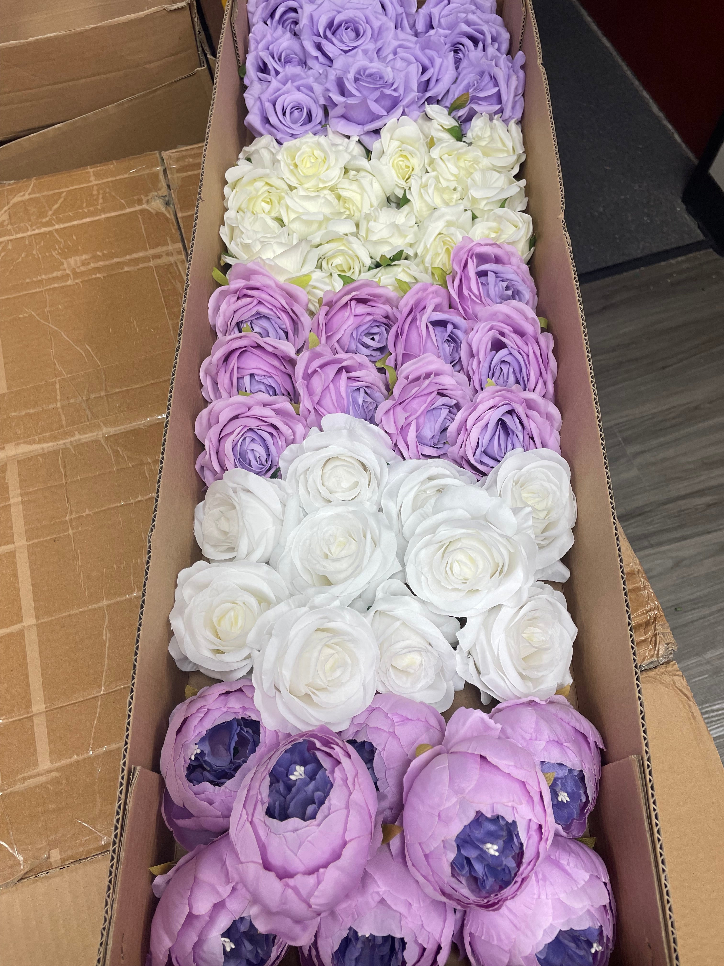 60/70 PCS Artificial Flower Heads (ZS3), Mixed Colors for Wedding & DIY Decor