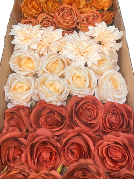 50/60 PCS Artificial Flower Heads(FS2), Mixed Colors for Wedding & DIY Decor