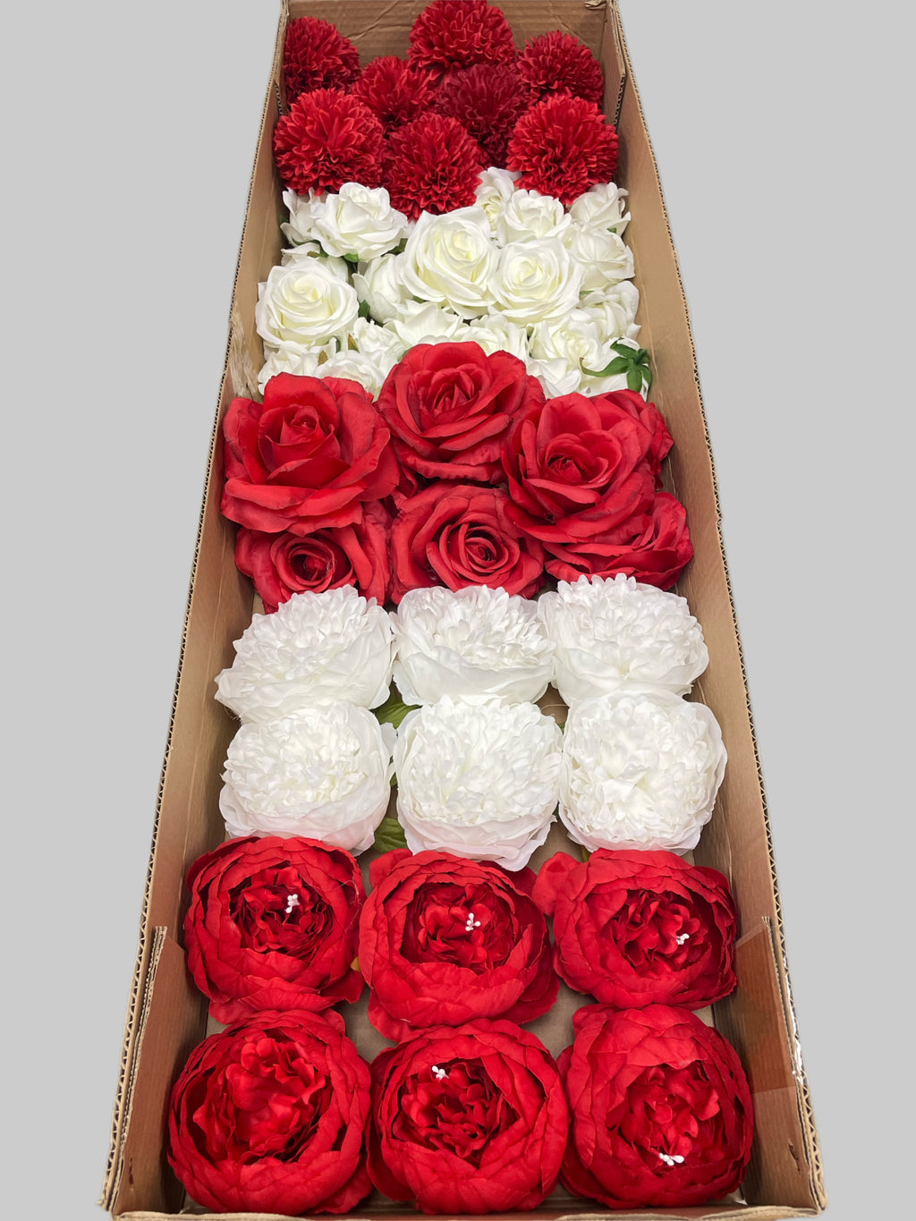 60/70 PCS Artificial Flower Heads (RW1), Mixed Colors for Wedding & DIY Decor