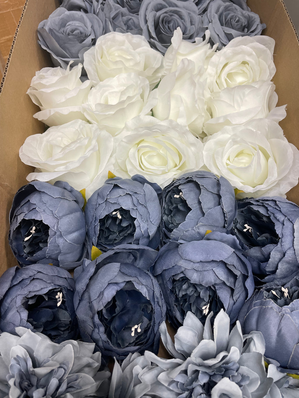 60/70 PCS Artificial Flower Heads(DS3), Mixed Colors for Wedding & DIY Decor