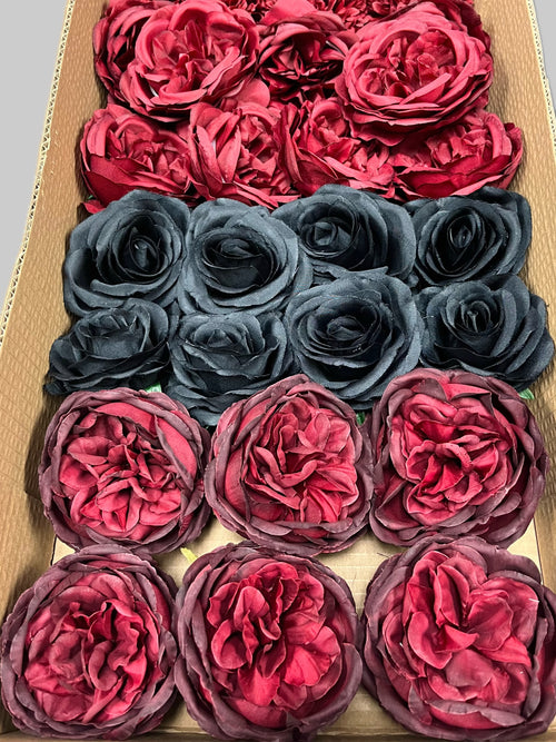 50/60 PCS Artificial Flower Heads (BH1), Mixed Colors for Wedding & DIY Decor