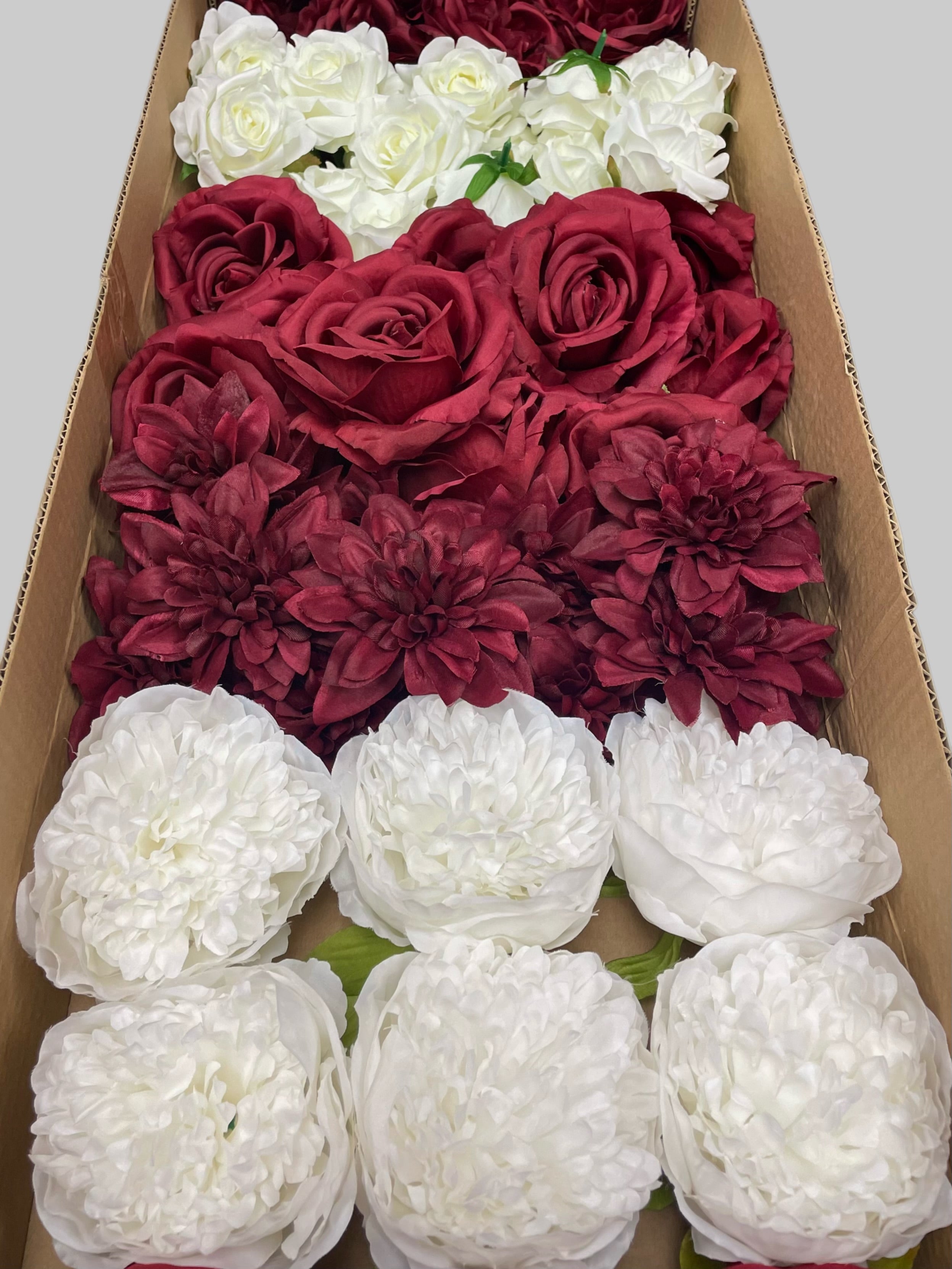 60/70 PCS Artificial Flower Heads (BW1), Mixed Colors for Wedding & DIY Decor