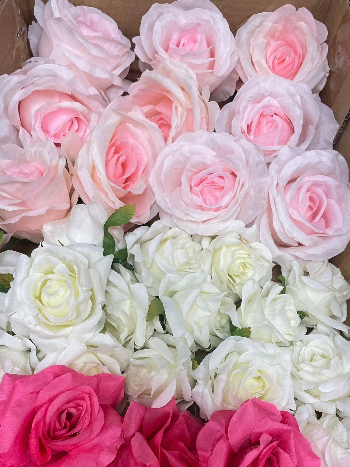 50/60 PCS Artificial Flower Heads (AS1BC1), Mixed Colors for Wedding & DIY Decor