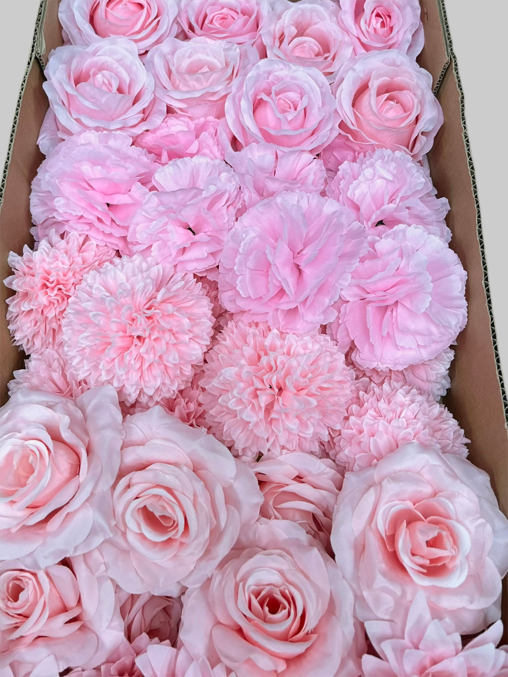 60 PCS All Pink Assorted Artificial Flower Heads (AP1AD3), Peonies, Rose, Dahlia, Carnation