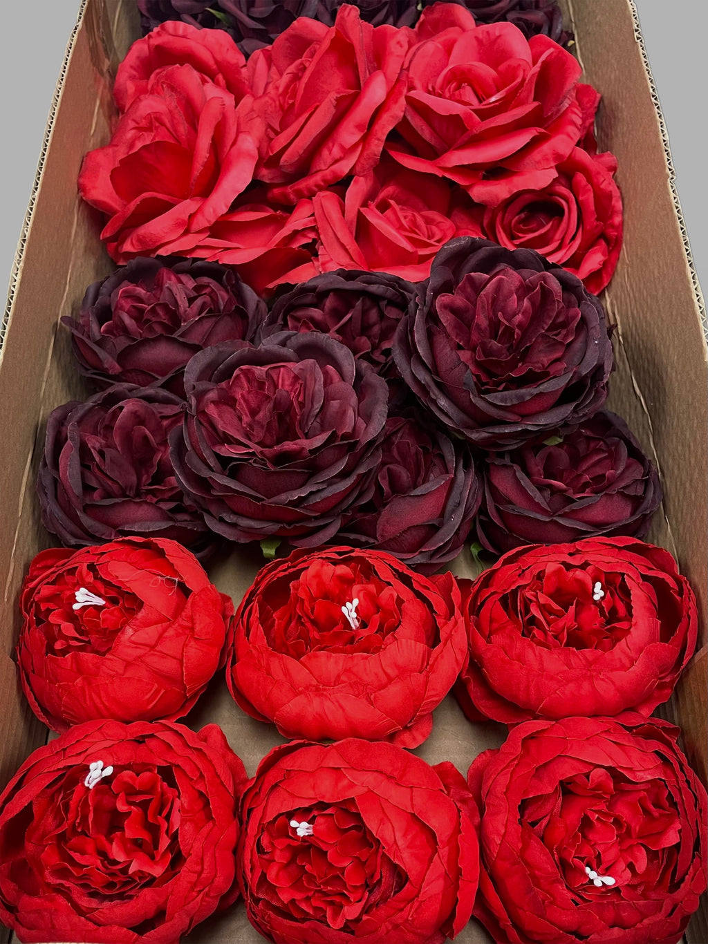 50/60 PCS Artificial Flower Heads (RB1E), Mixed Colors for Wedding & DIY Decor