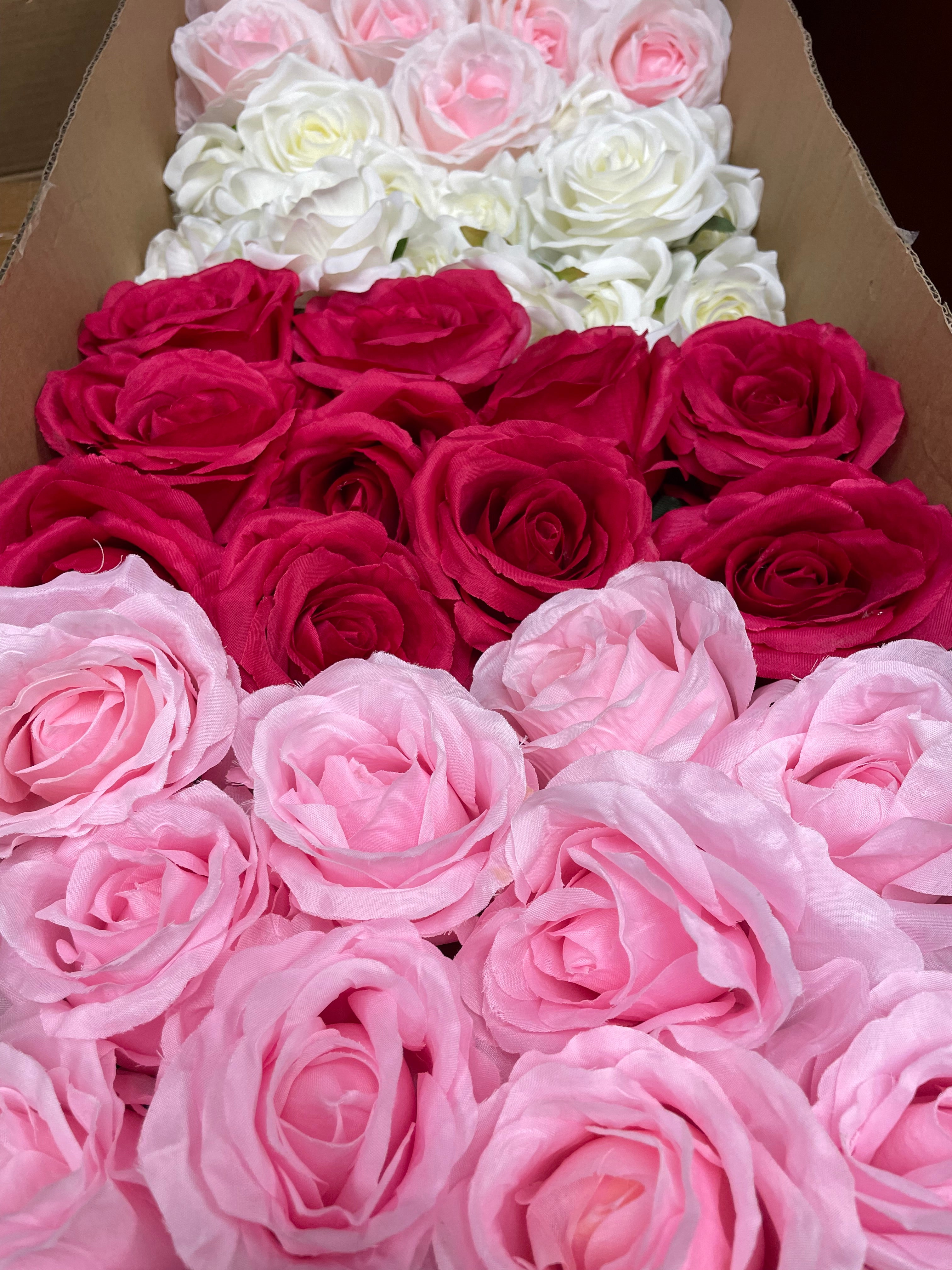 60/70 PCS Artificial Flower Heads (AS1BC), Mixed Colors for Wedding & DIY Decor