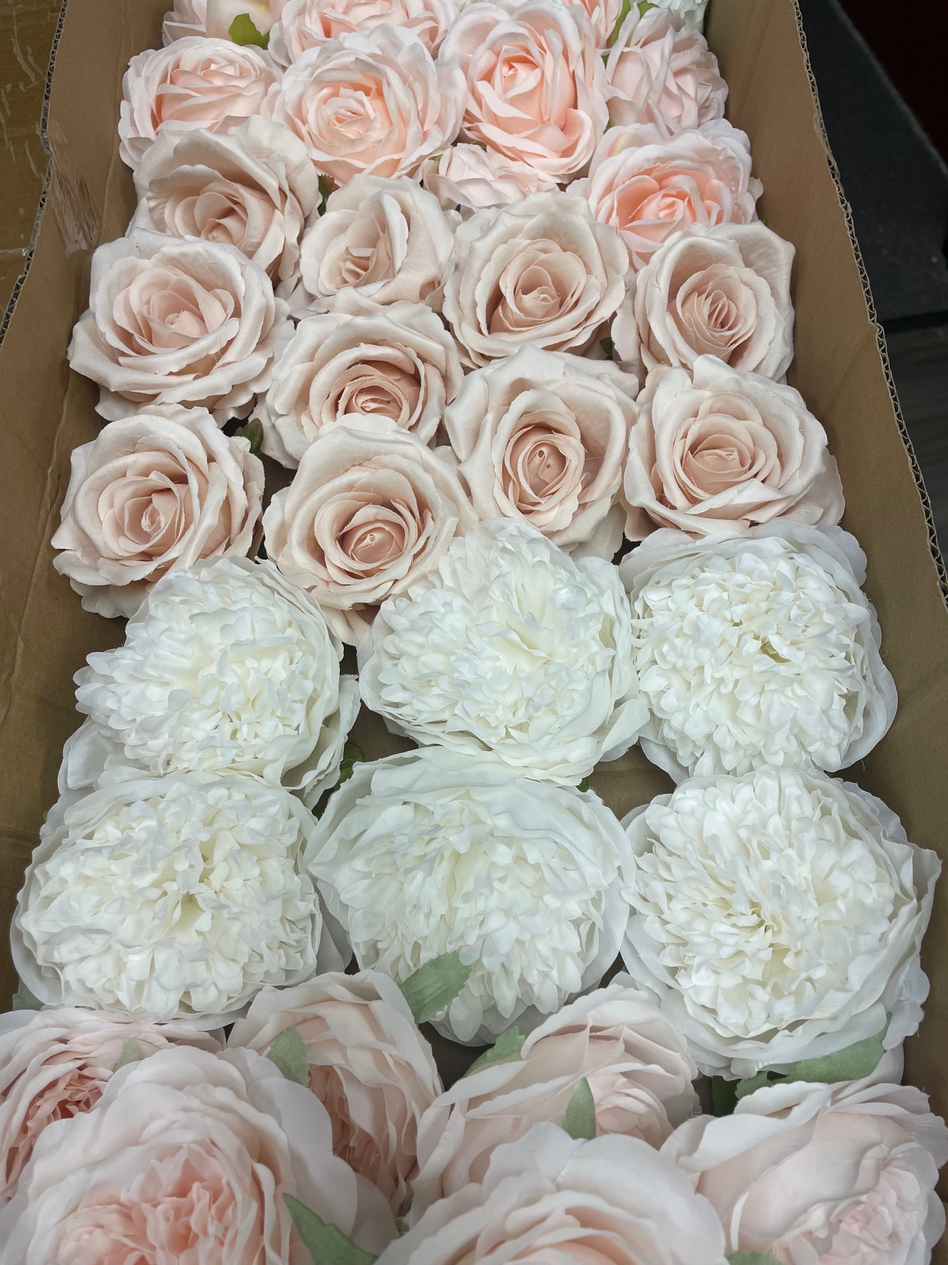 60/70 PCS Artificial Flower Heads(MS2) – Mixed Colors for Wedding & DIY Decor
