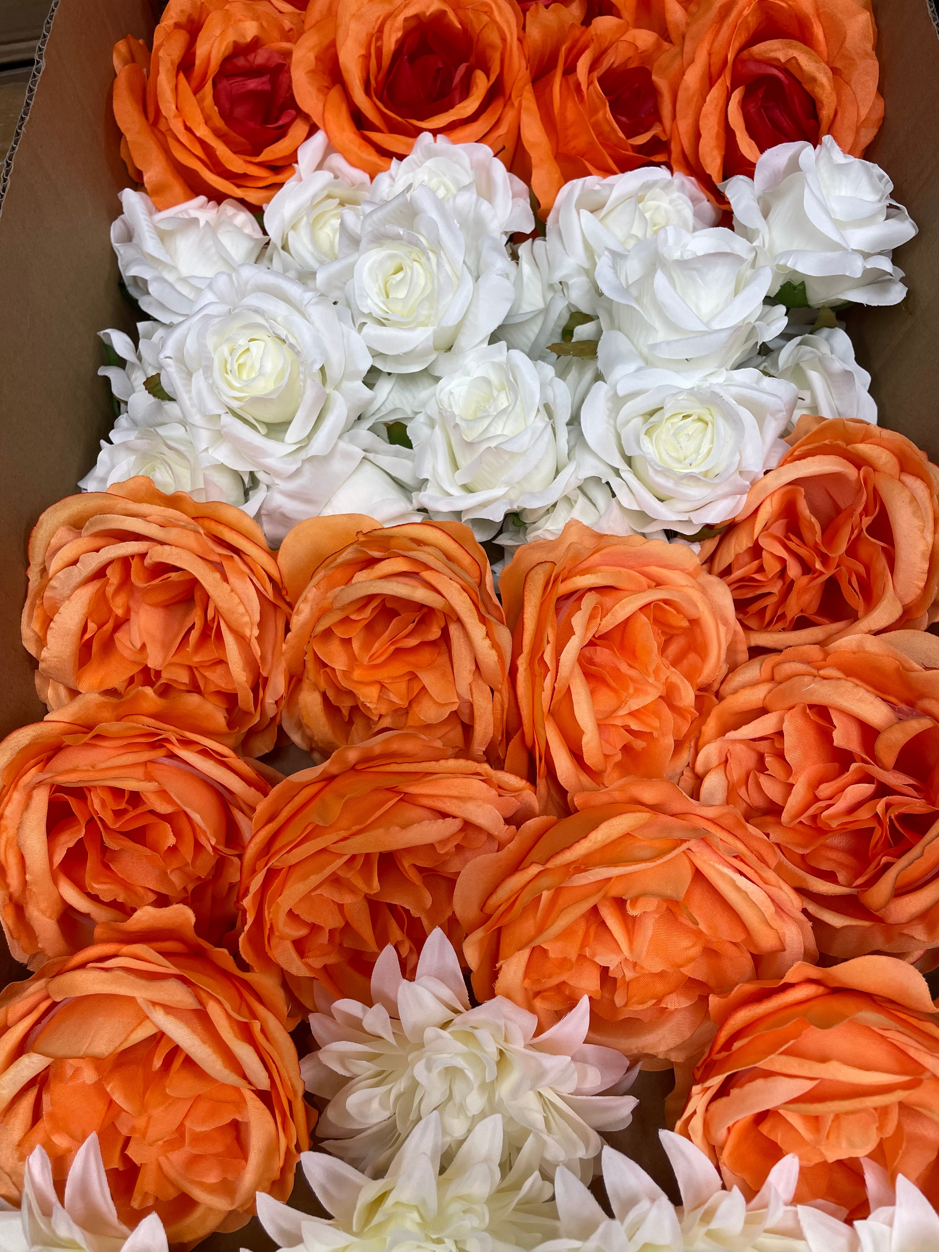 60/70 PCS Artificial Flower Heads(FS4) – Mixed Colors for Wedding & DIY Decor