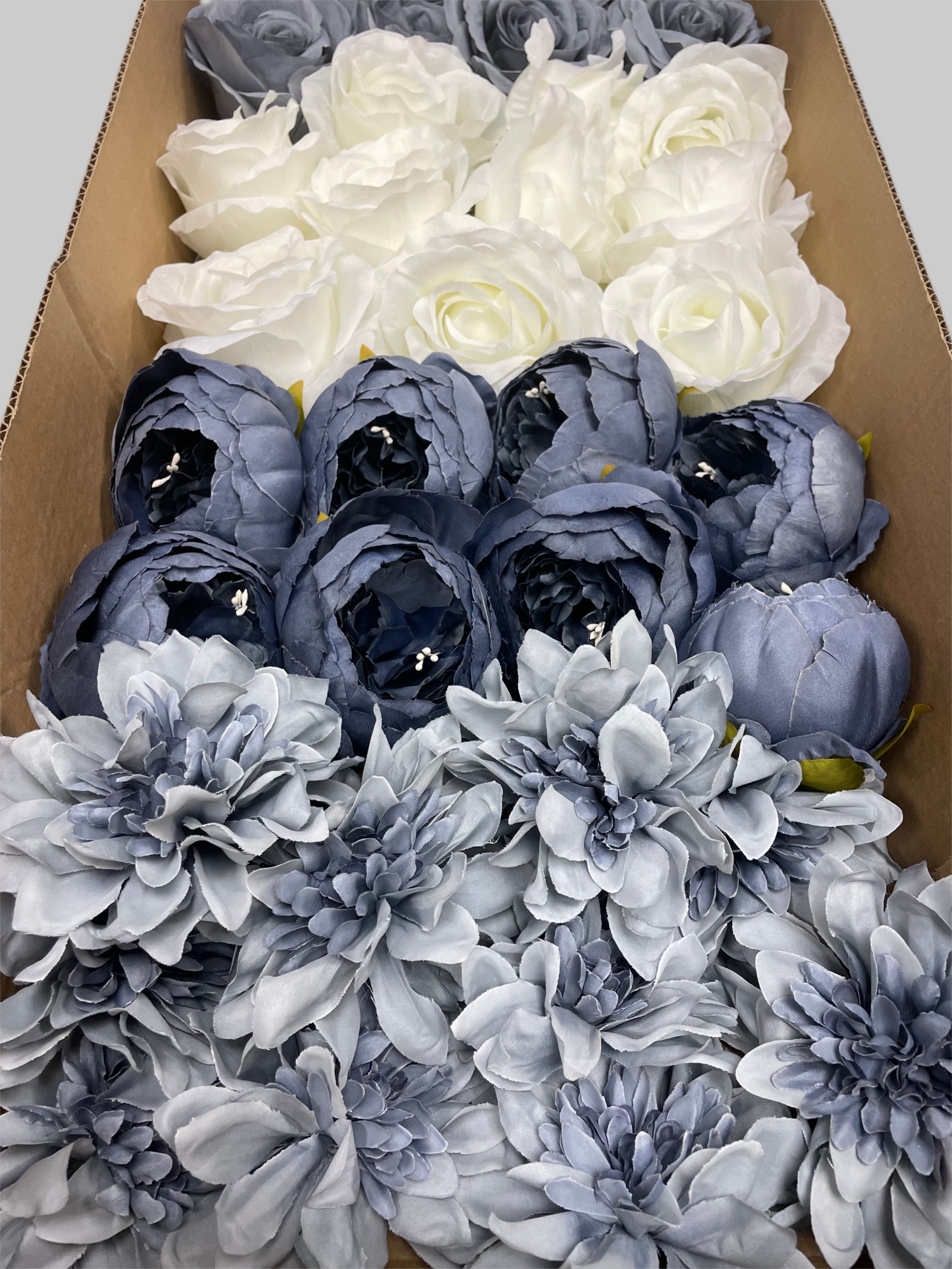 60/70 PCS Artificial Flower Heads(DS3), Mixed Colors for Wedding & DIY Decor