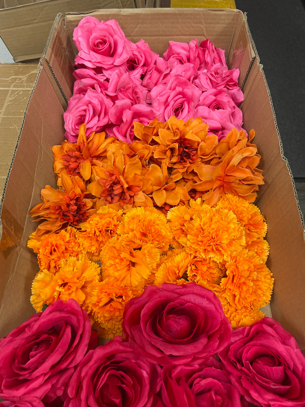 60/70 PCS Artificial Flower Heads, Mixed Colors for Wedding & DIY Decor (JS3)