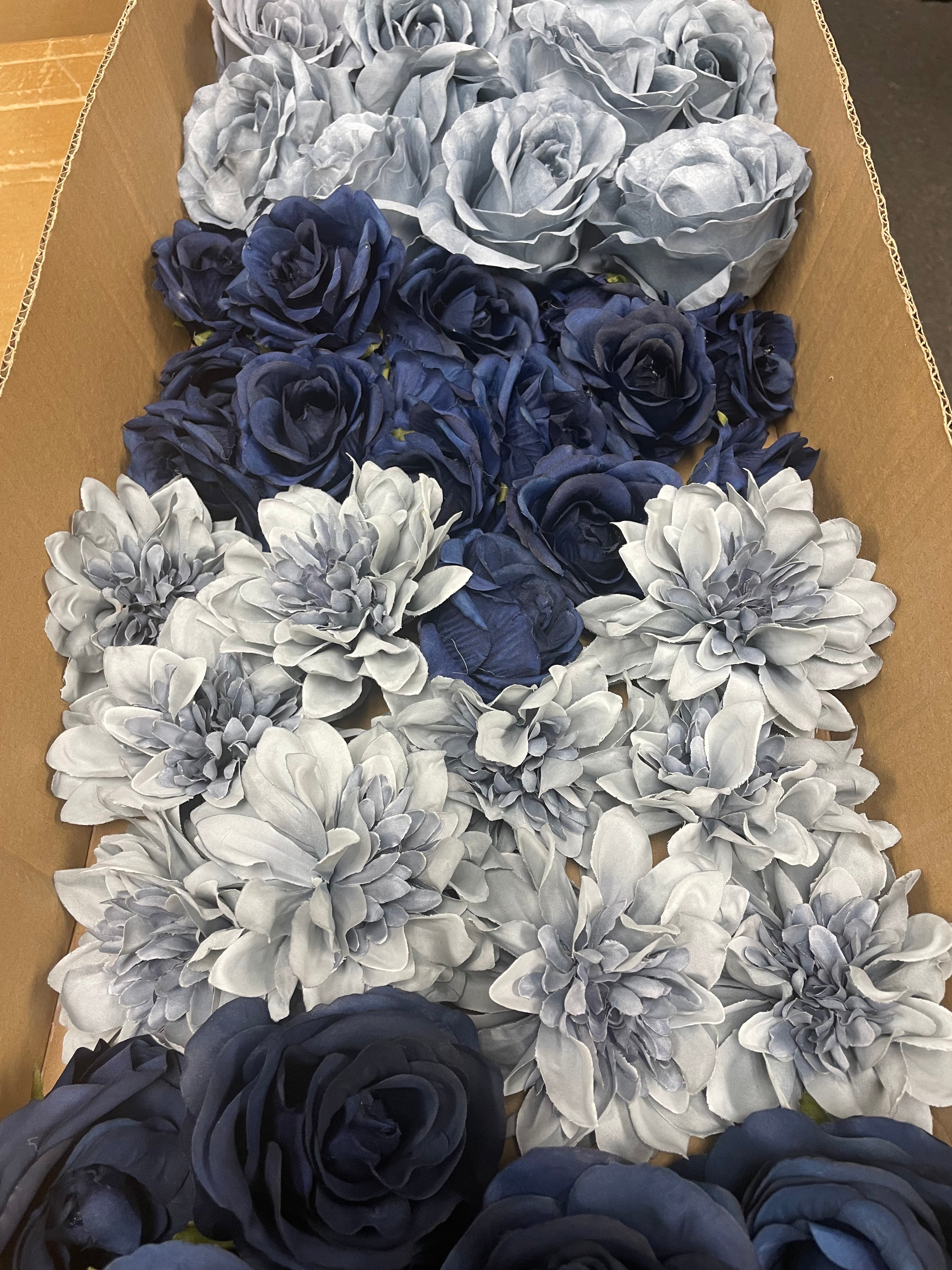 60/70 PCS Artificial Flower Heads (NS2), Mixed Colors for Wedding & DIY Decor
