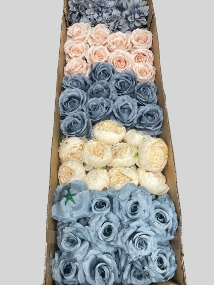 50/60 PCS Artificial Flower Heads(DS2), Mixed Colors for Wedding & DIY Decor