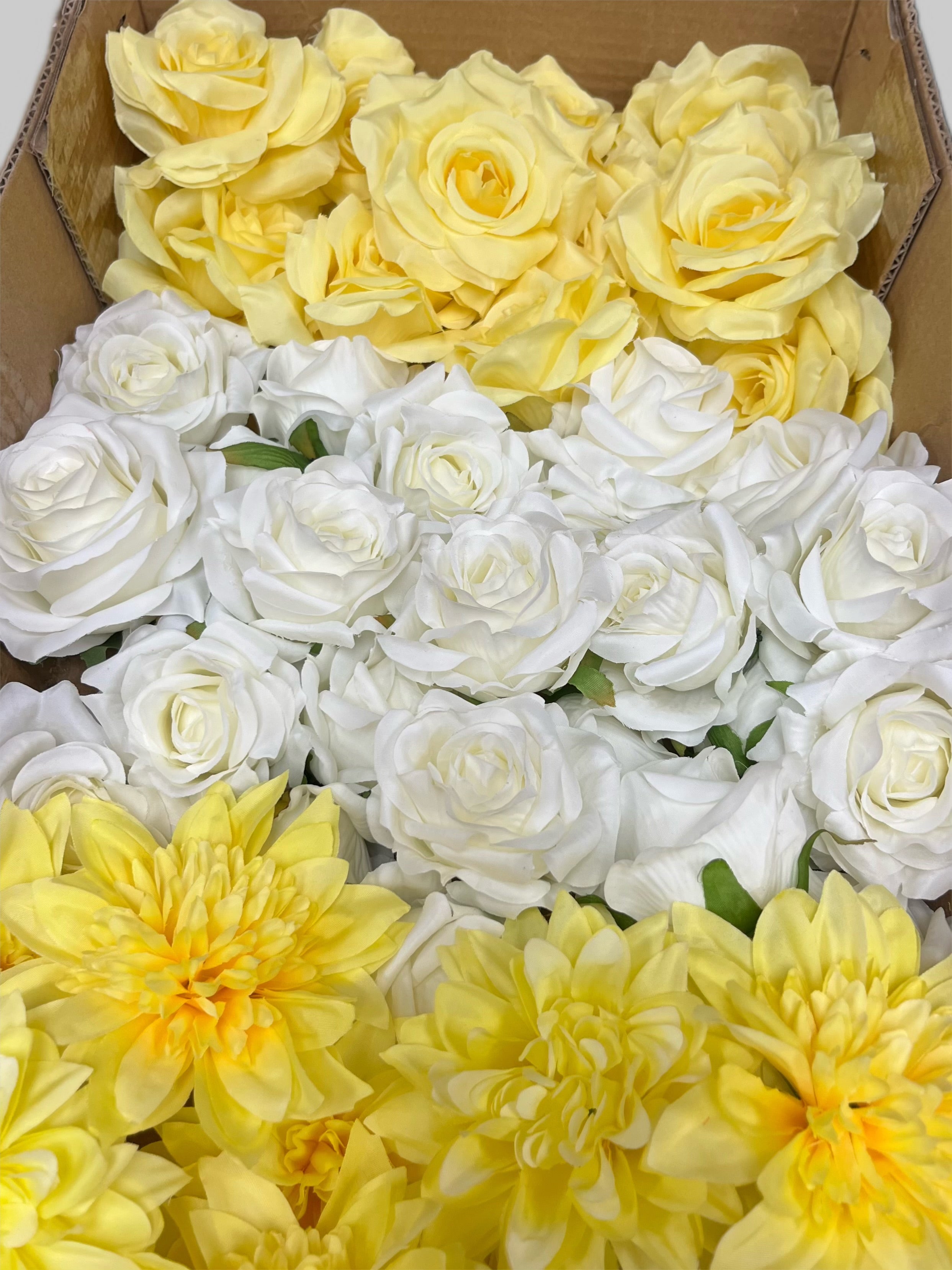 60/70 PCS Artificial Flower Heads (YS5), Mixed Colors for Wedding & DIY Decor