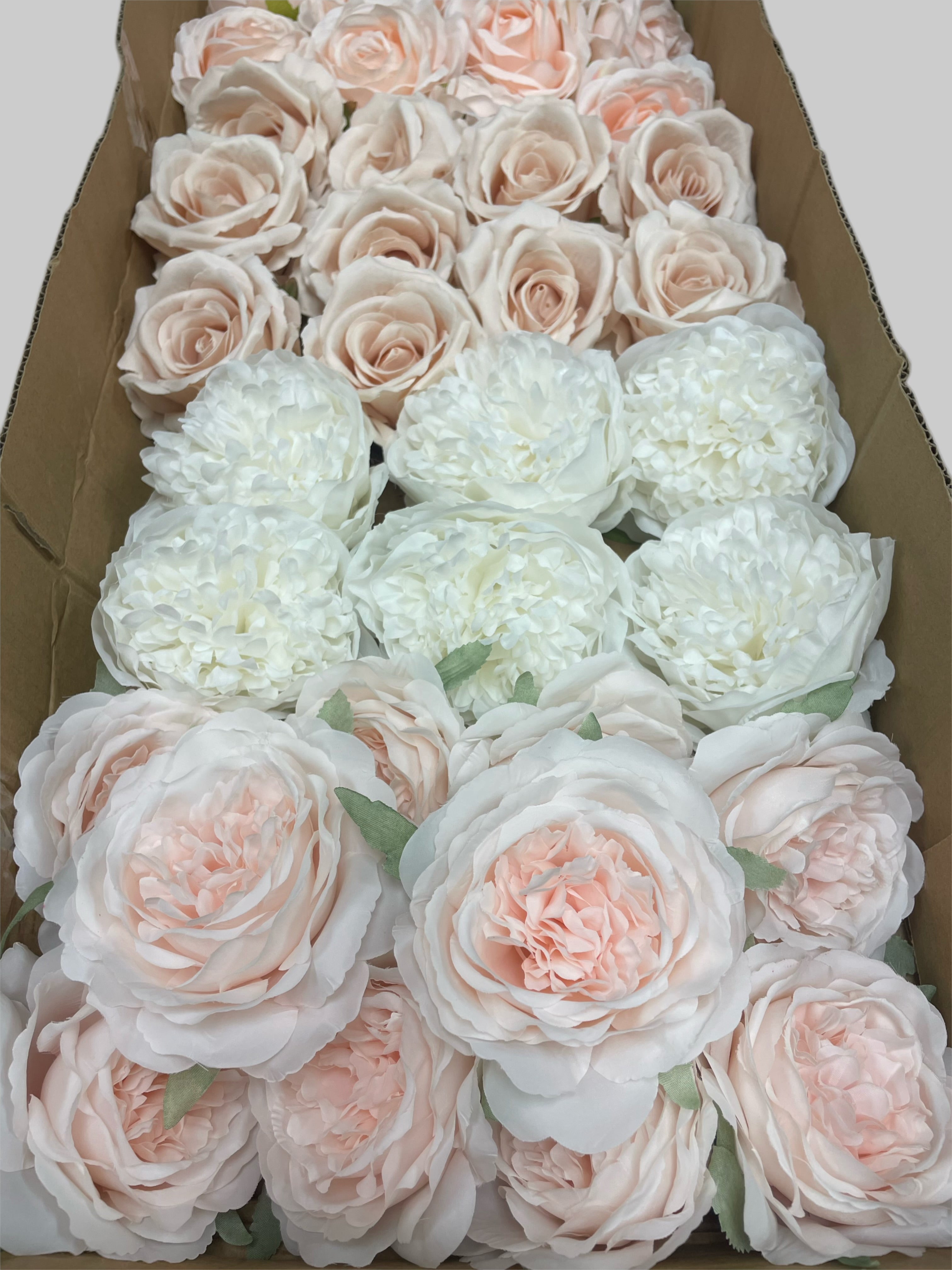 60/70 PCS Artificial Flower Heads(MS2) – Mixed Colors for Wedding & DIY Decor