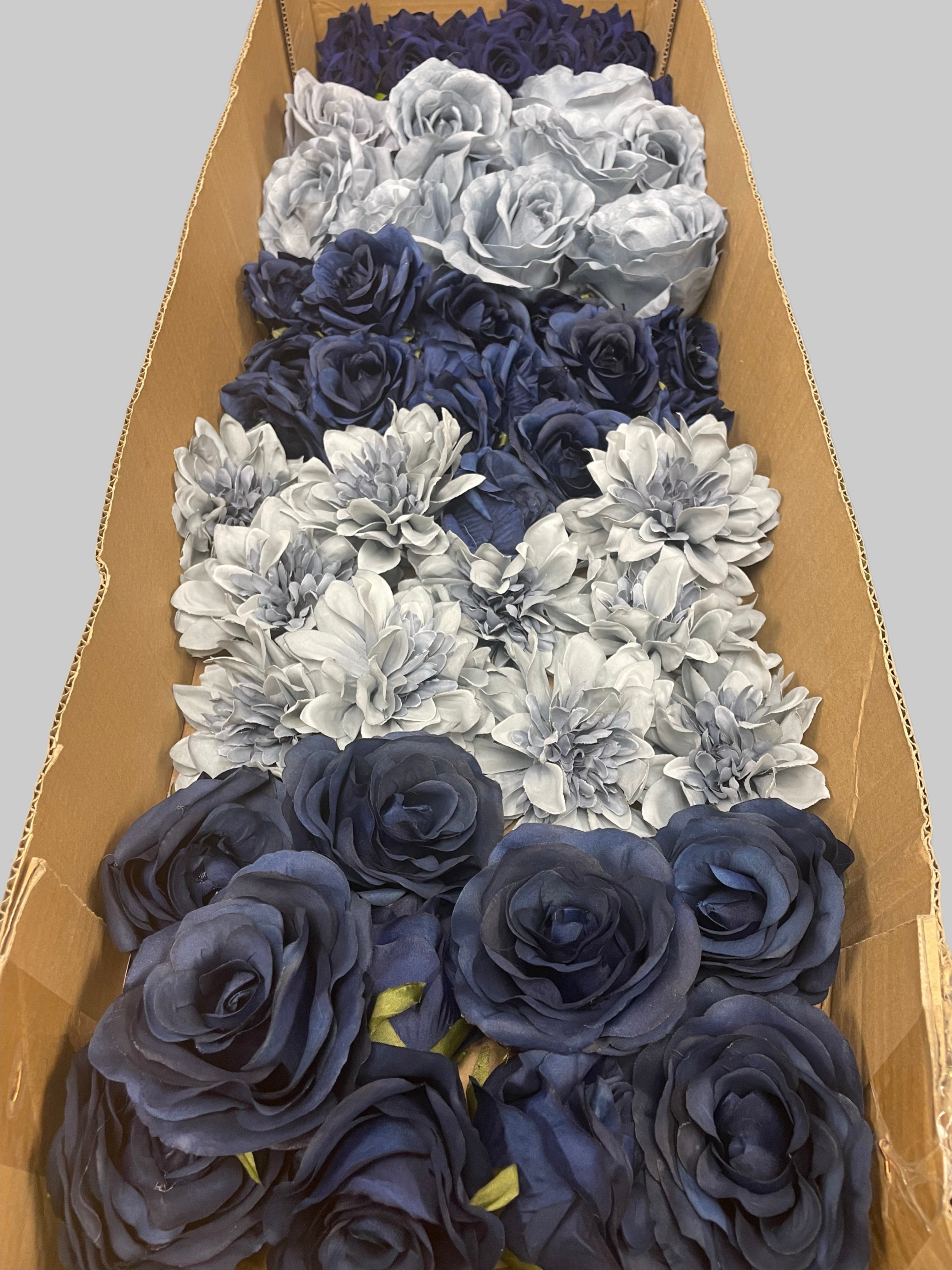 60/70 PCS Artificial Flower Heads (NS2), Mixed Colors for Wedding & DIY Decor