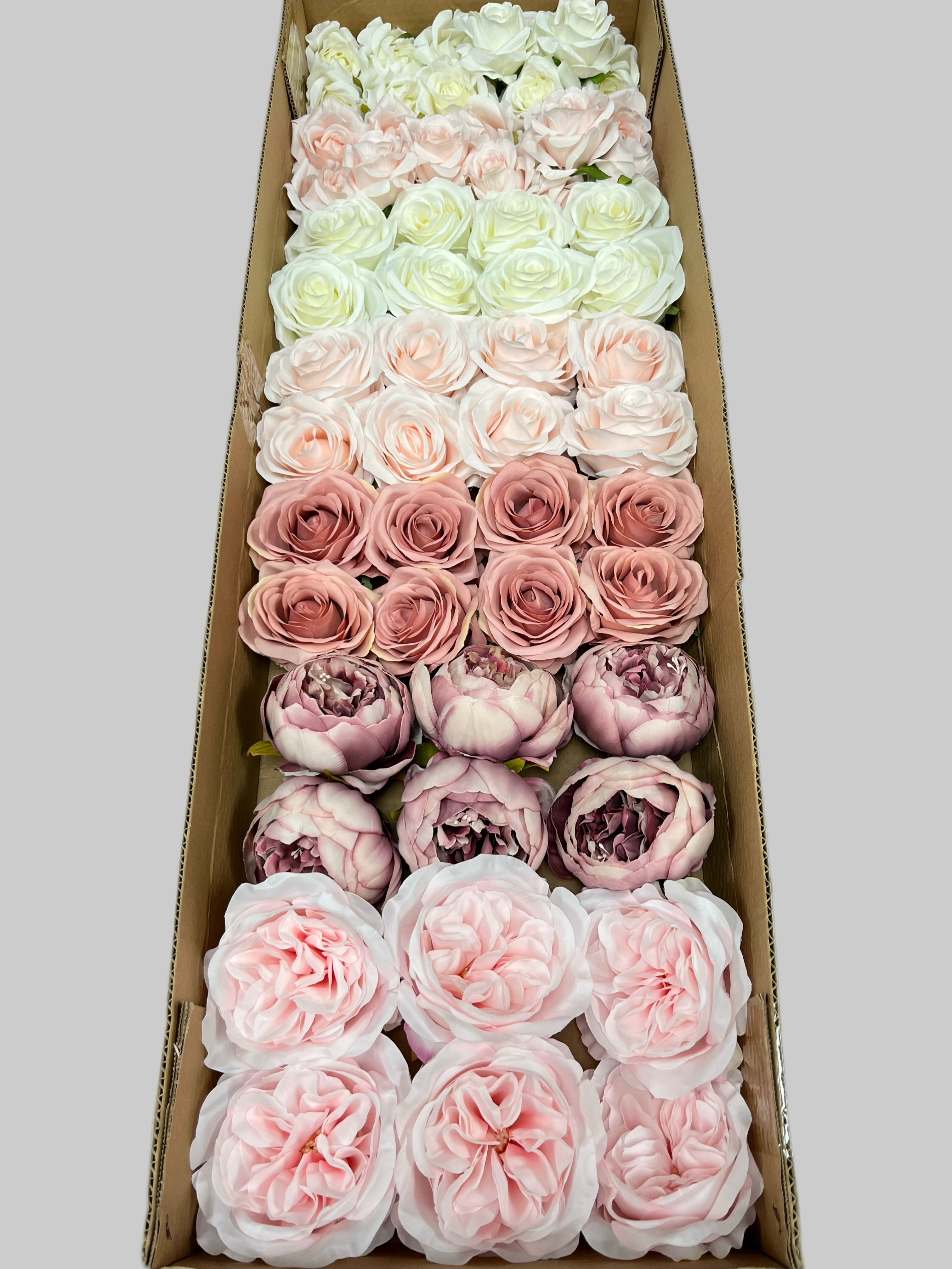 50/60 PCS Artificial Flower Heads (ES6), Mixed Colors for Wedding & DIY Decor