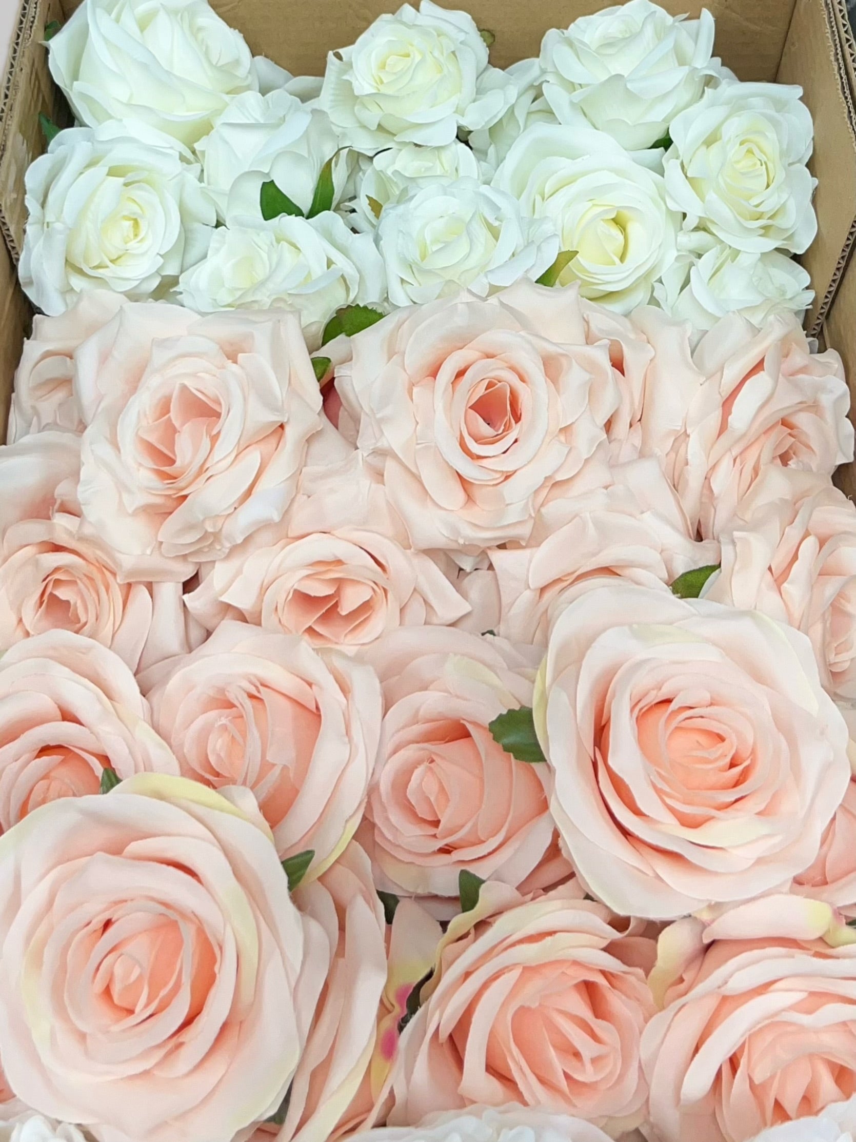 60/70 PCS Artificial Flower Heads (HS10), Mixed Colors for Wedding & DIY Decor