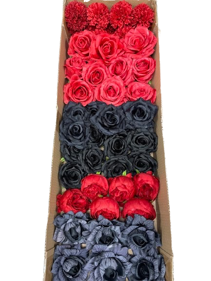 50/60 PCS Artificial Flower Heads (RH2), Mixed Colors for Wedding & DIY Decor
