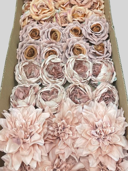50/60 PCS Artificial Flower Heads (OS3), Mixed Colors for Wedding & DIY Decor