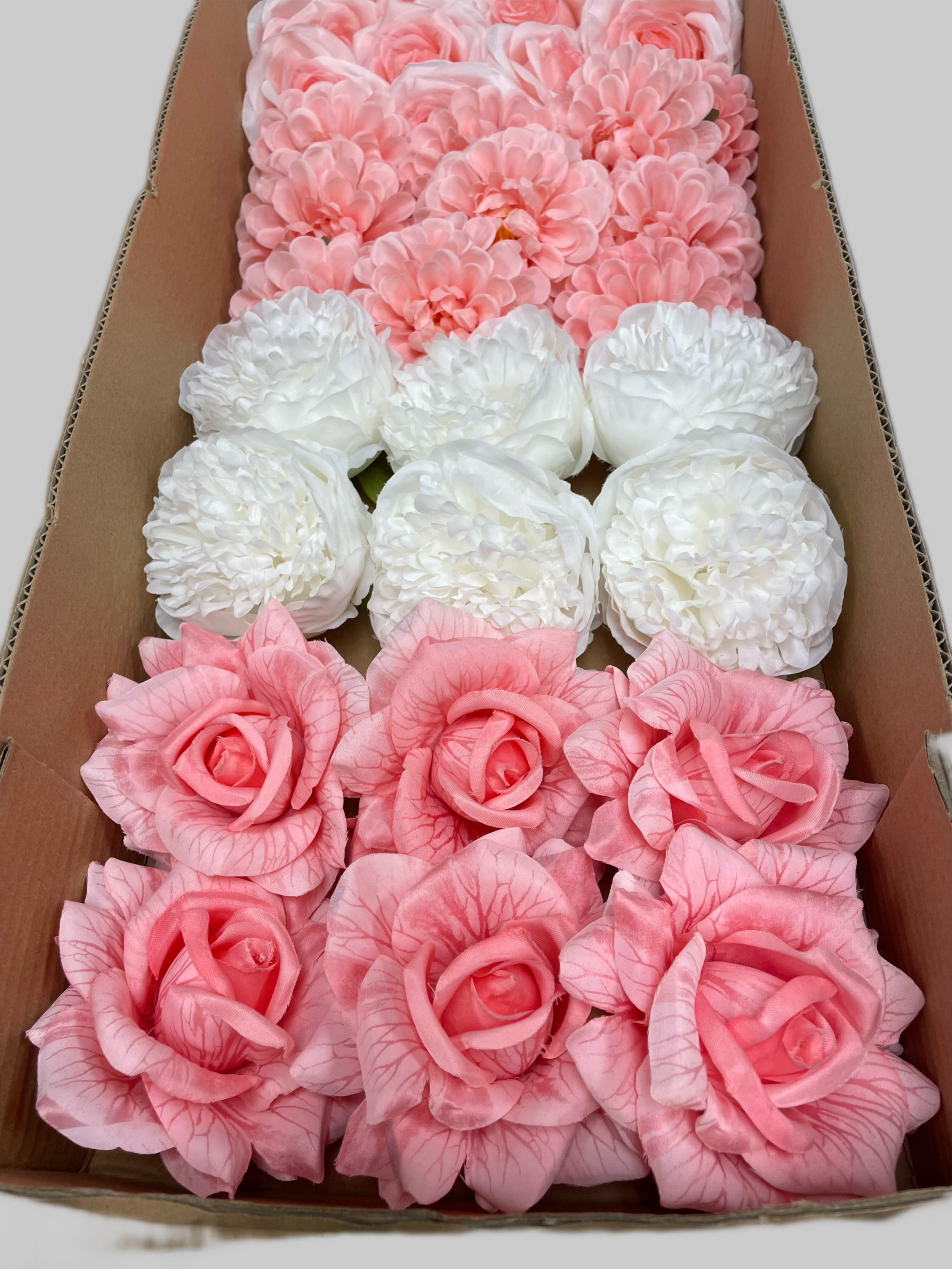 60/70 PCS Artificial Flower Heads (PS2), Mixed Colors for Wedding & DIY Decor