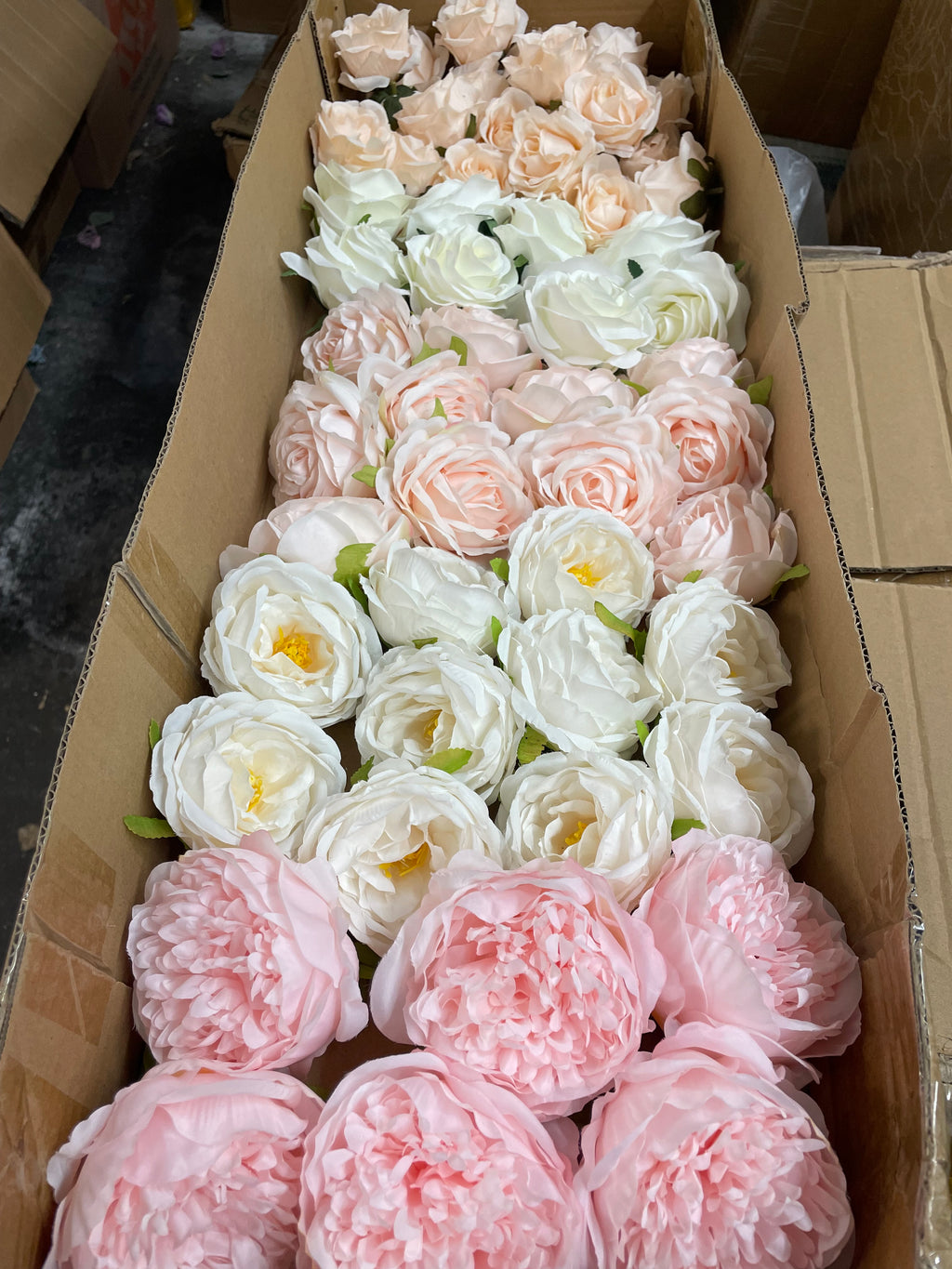 60/70 PCS Artificial Flower Heads(CS1) – Mixed Colors for Wedding & DIY Decor