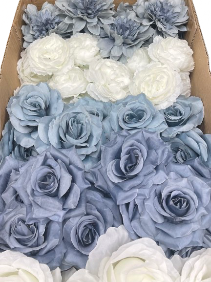 50/60 PCS Artificial Flower Heads (DS4), Mixed Colors for Wedding & DIY Decor