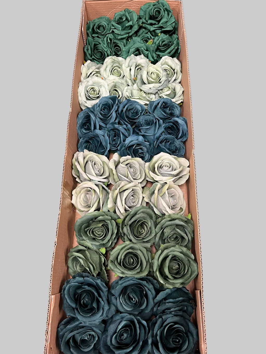60 PCS All Green Assorted Artificial Flower Heads A – Roses