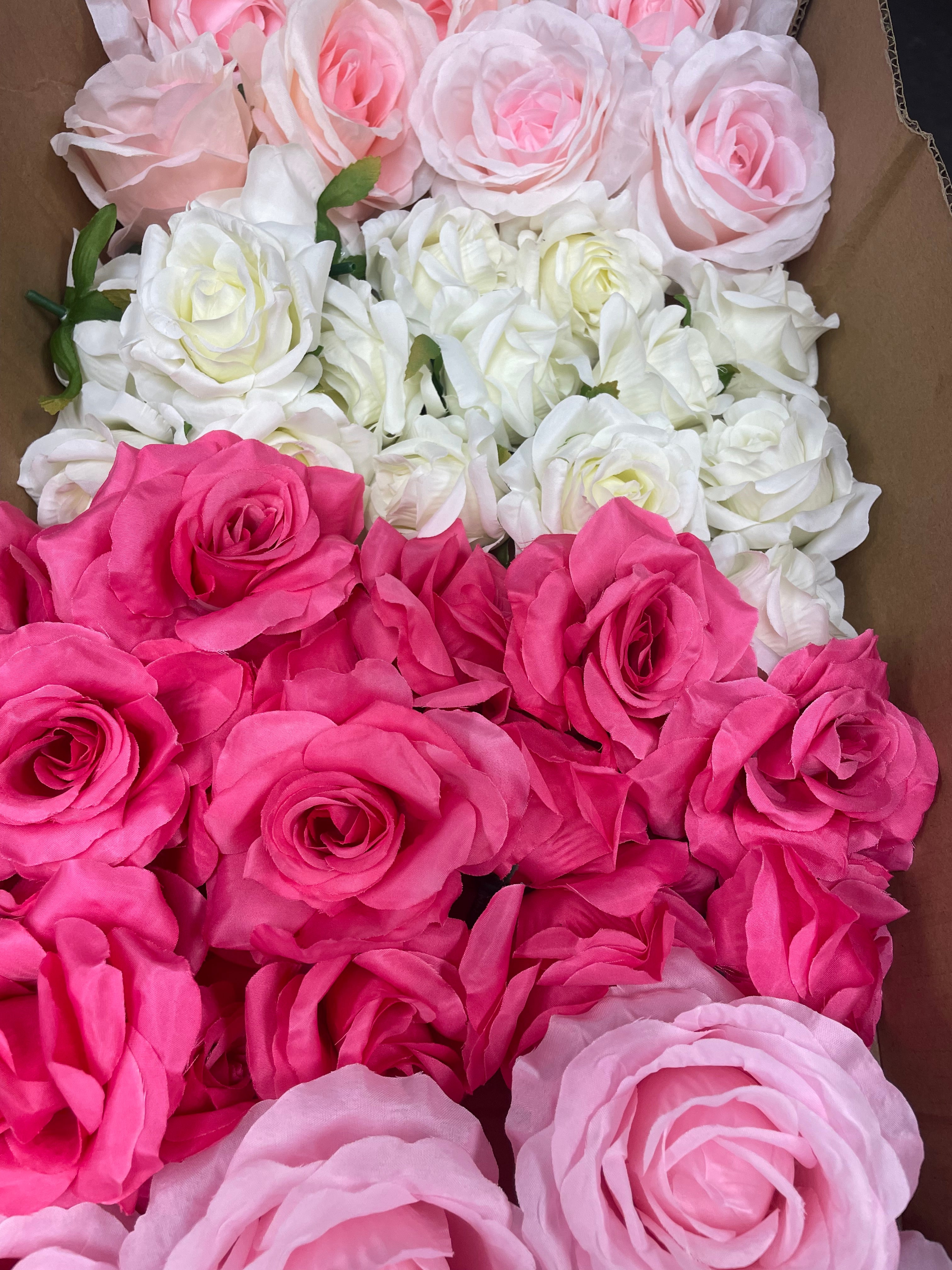 60/70 PCS Artificial Flower Heads (AS1BC1), Mixed Colors for Wedding & DIY Decor