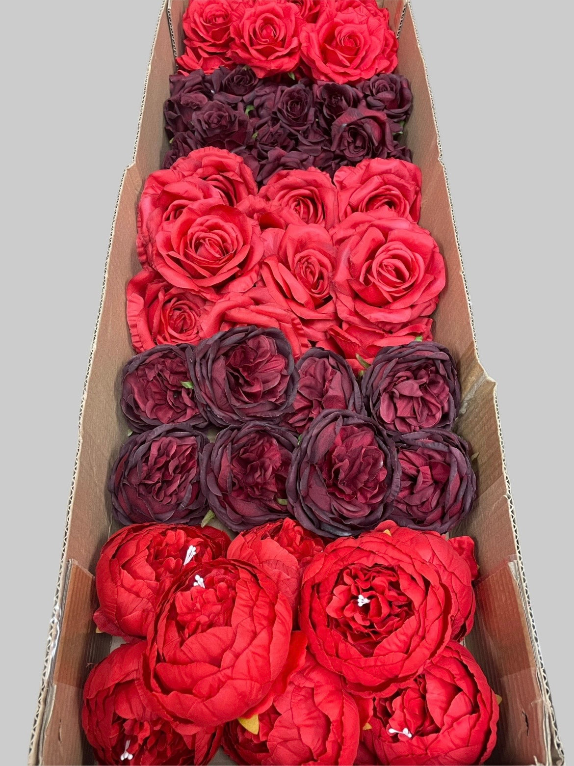 50/60 PCS Artificial Flower Heads (RB1), Mixed Colors for Wedding & DIY Decor