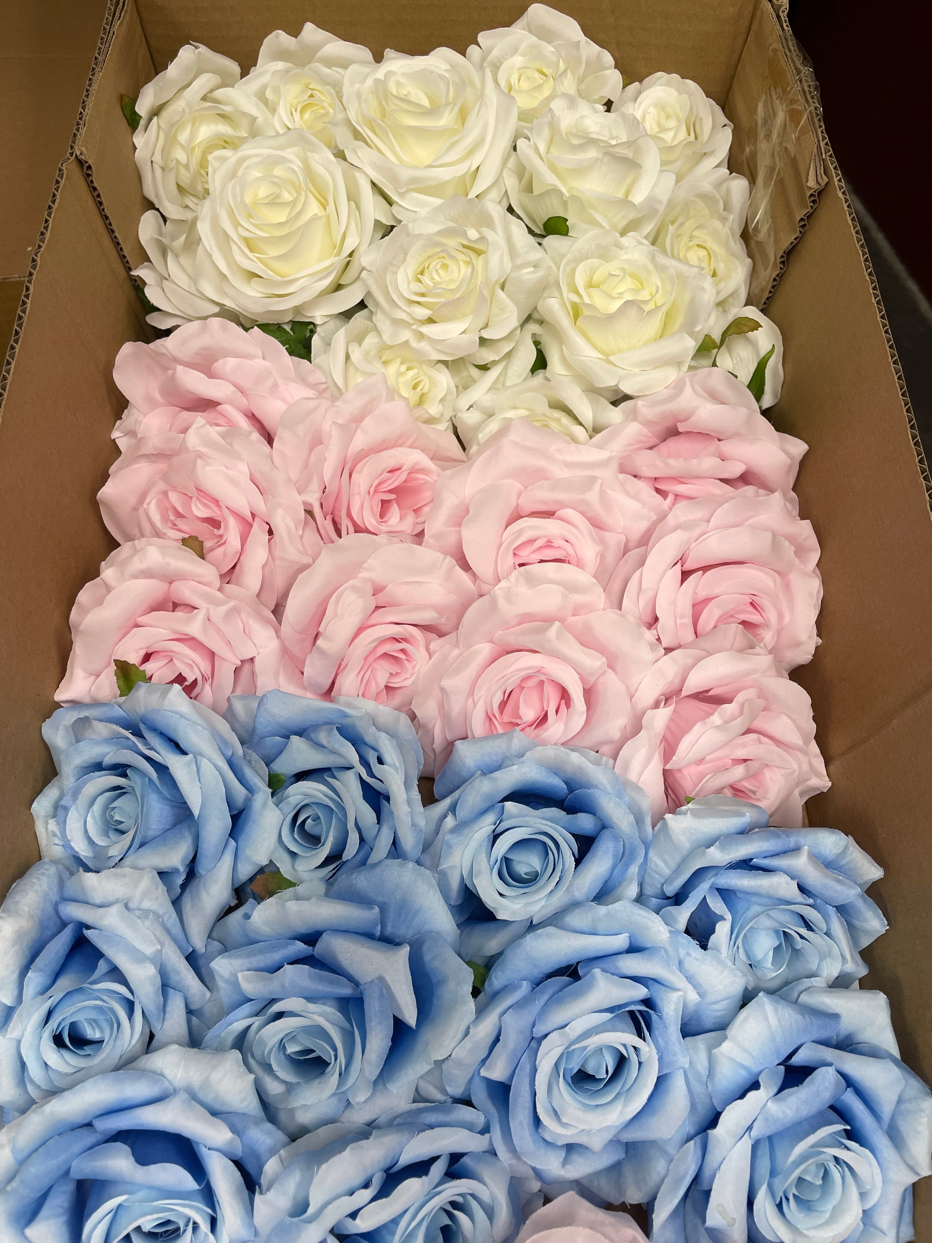 60/70 PCS Artificial Flower Heads(BS2AC) – Mixed Colors for Wedding & DIY Decor