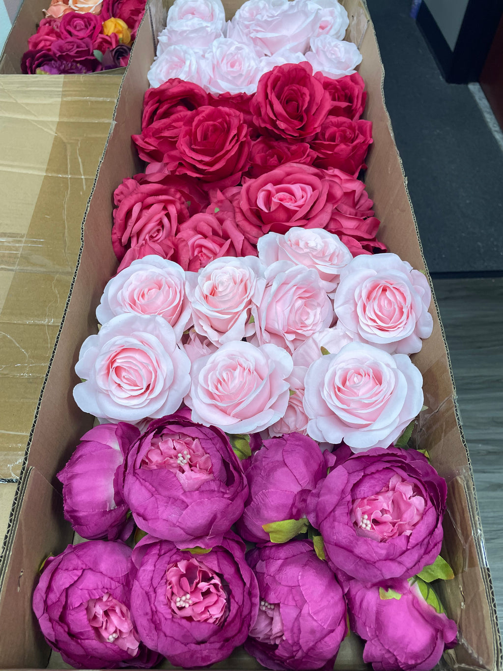 60/70 PCS Artificial Flower Heads (AS3), Mixed Colors for Wedding & DIY Decor