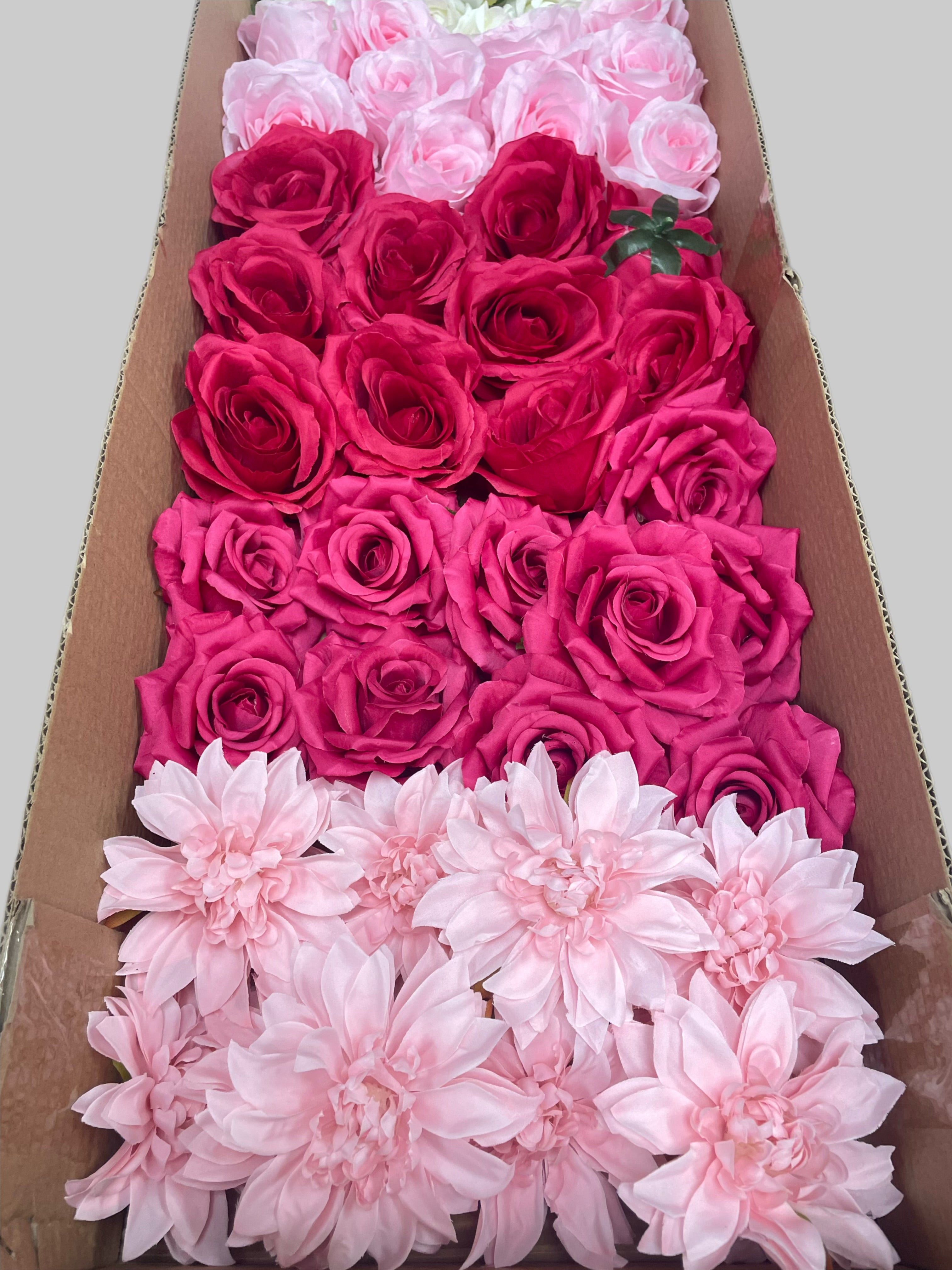 60/70 PCS Artificial Flower Heads (AS8), Mixed Colors for Wedding & DIY Decor
