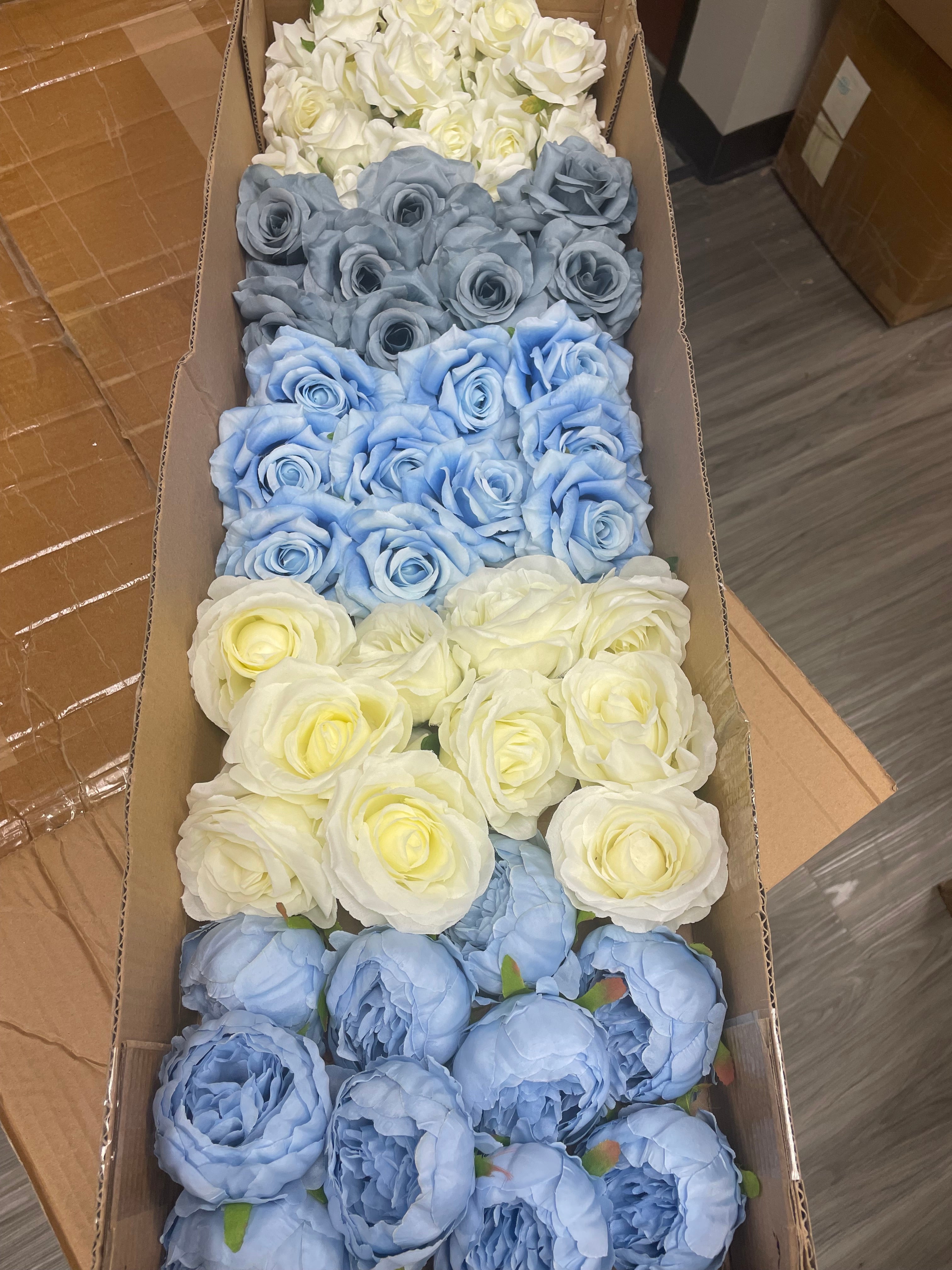 60/70 PCS Artificial Flower Heads(LS3AC) – Mixed Colors for Wedding & DIY Decor
