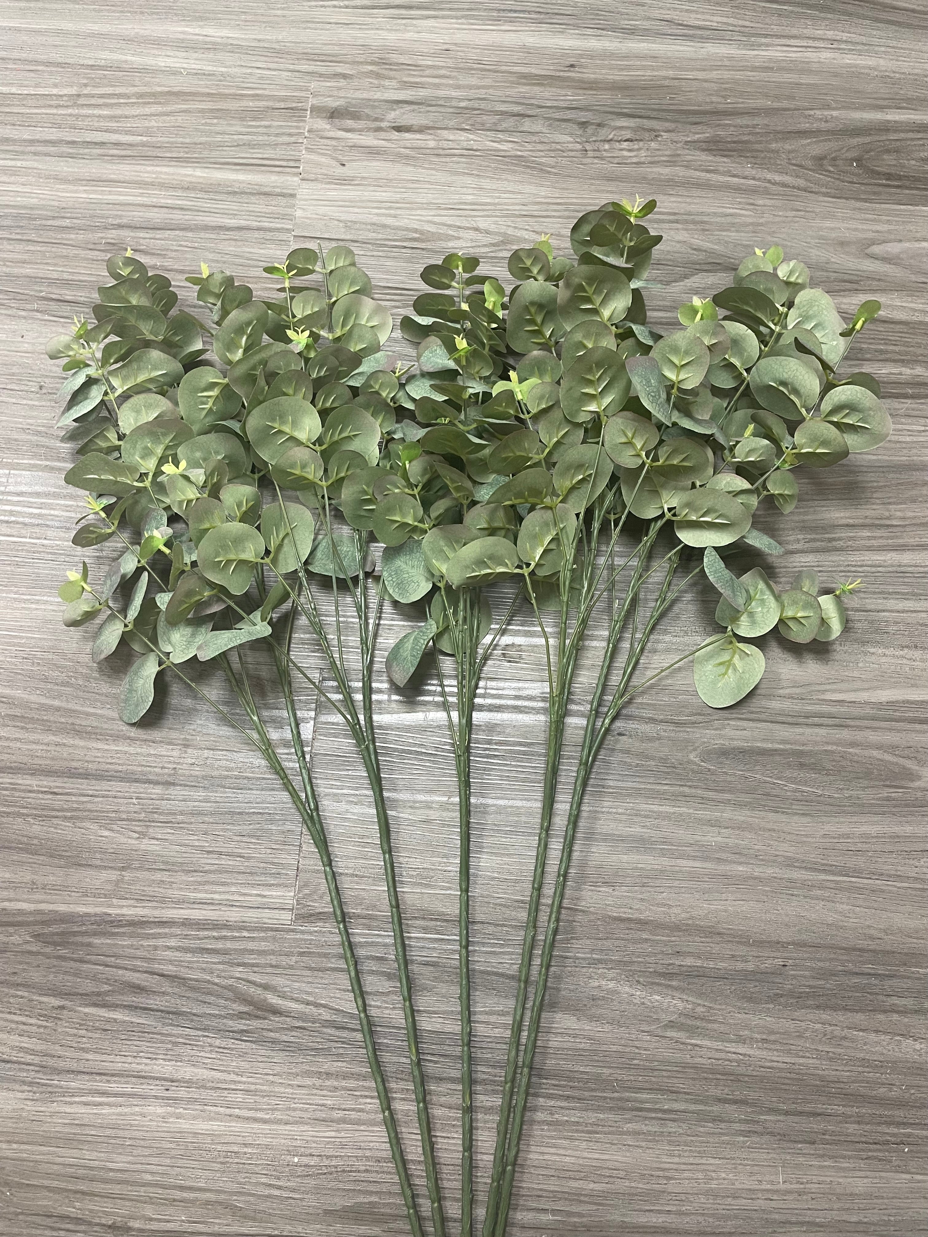 3Bunches/5Bunches Artificial Eucalyptus Stems, Dusty Green Realistic Greenery for Wedding Bouquets & DIY Decor (AG9）